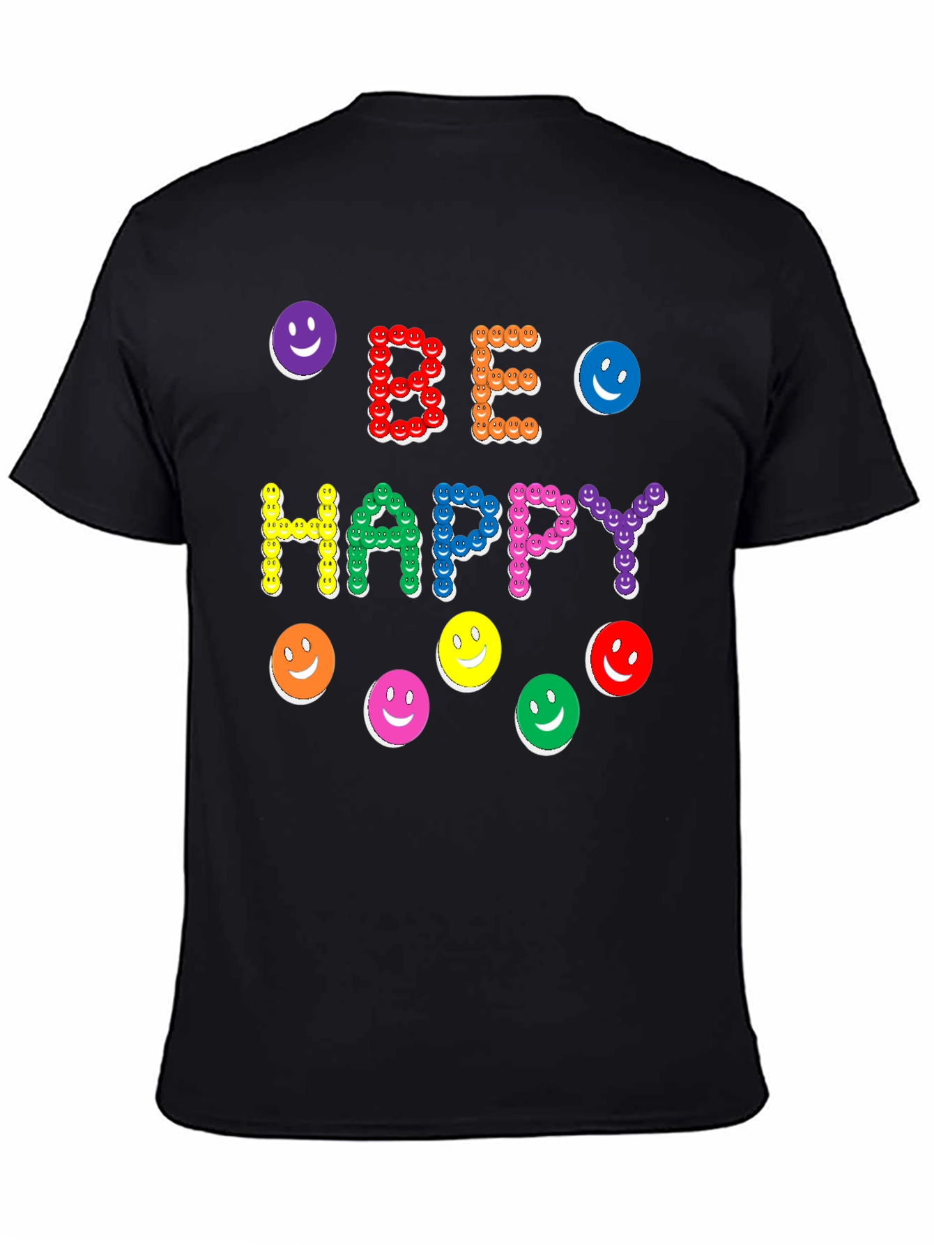 Be Happy Smiley Face Graphic Tee