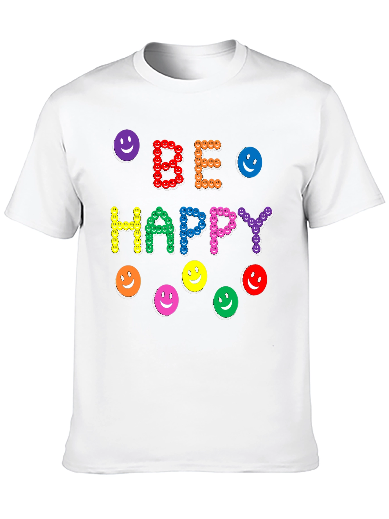 Be Happy Smiley Face Graphic Tee