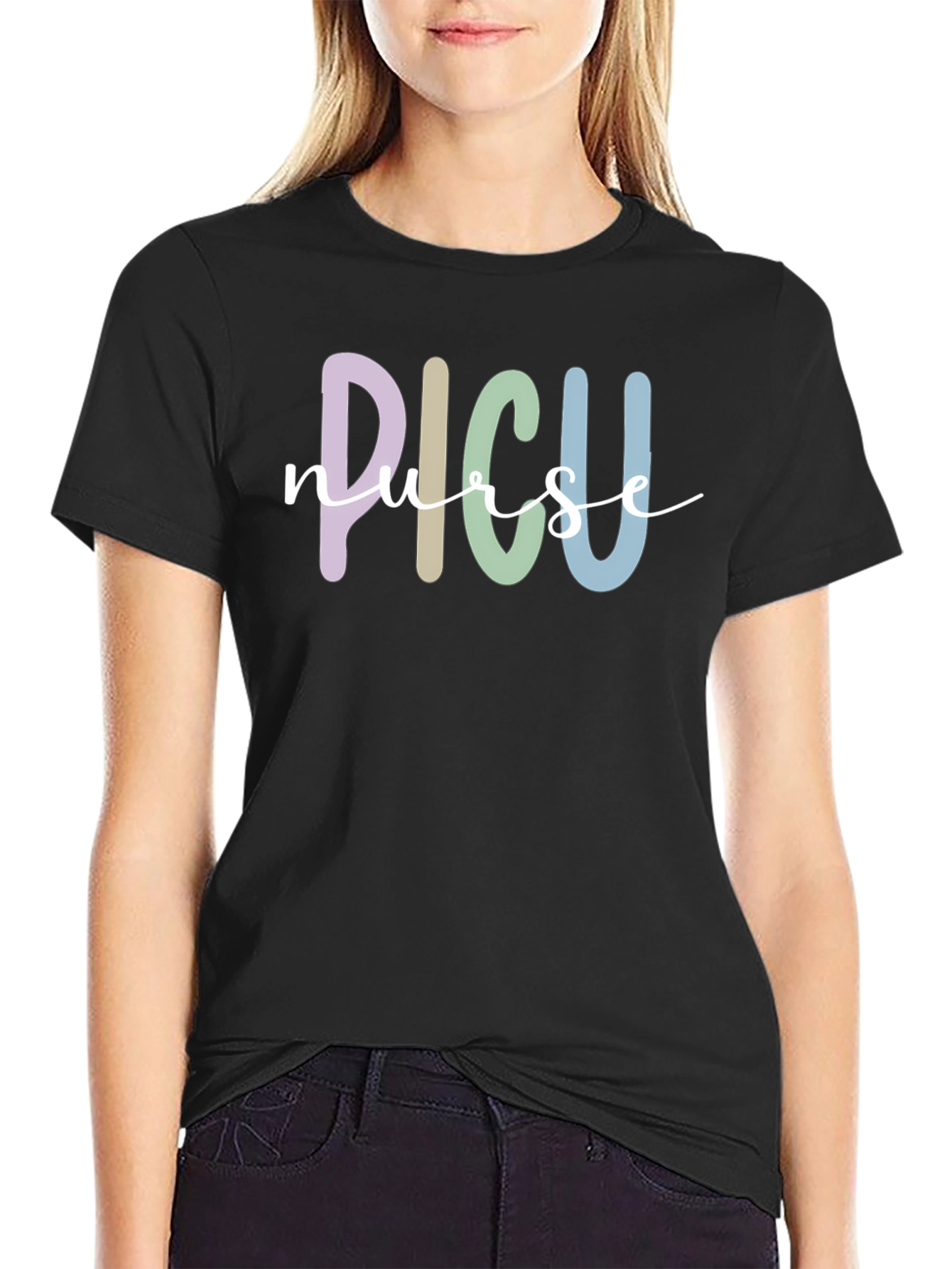 PICU Nurse Graphic Tee - Black