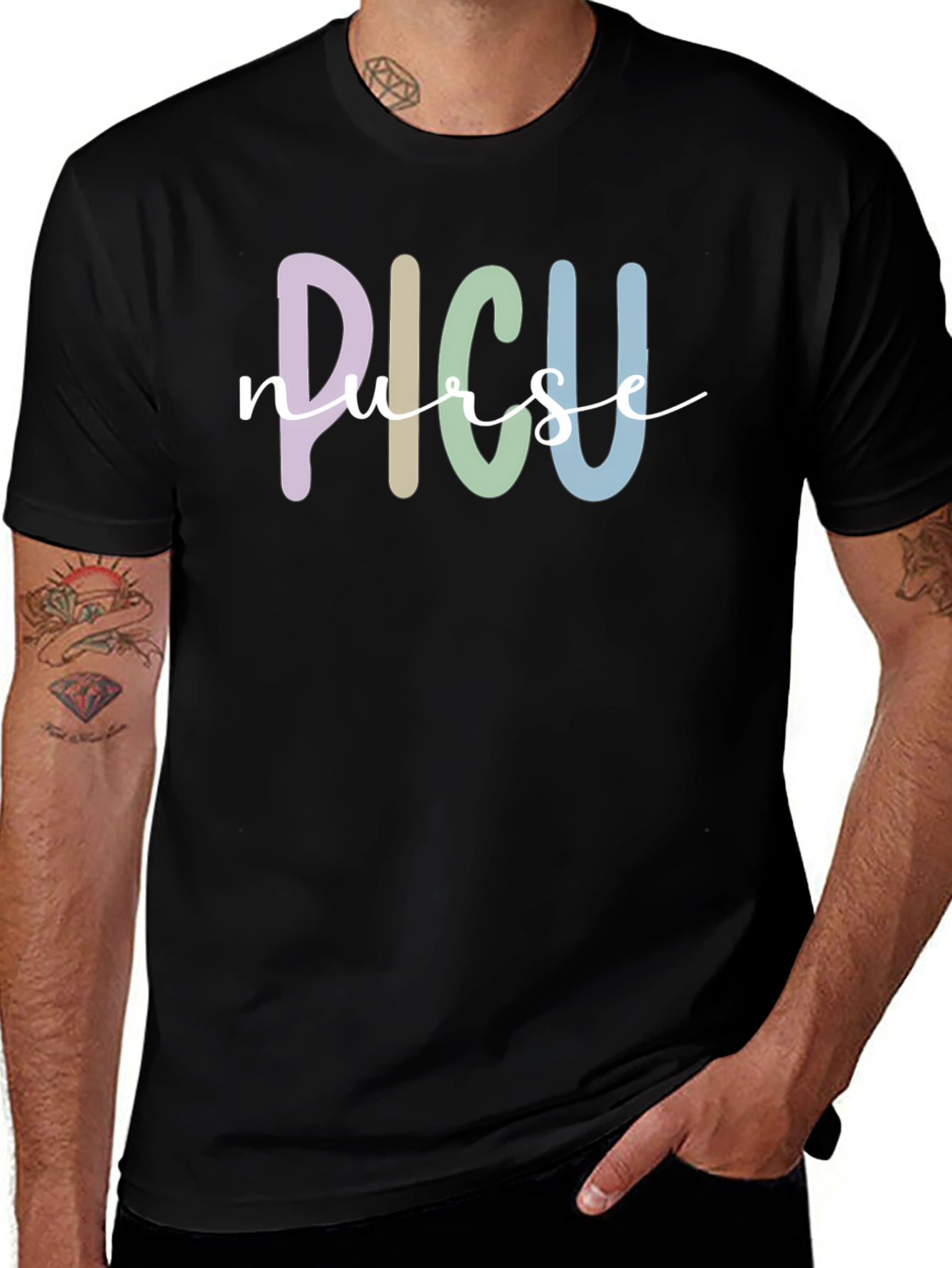 PICU Nurse Graphic Tee - Black