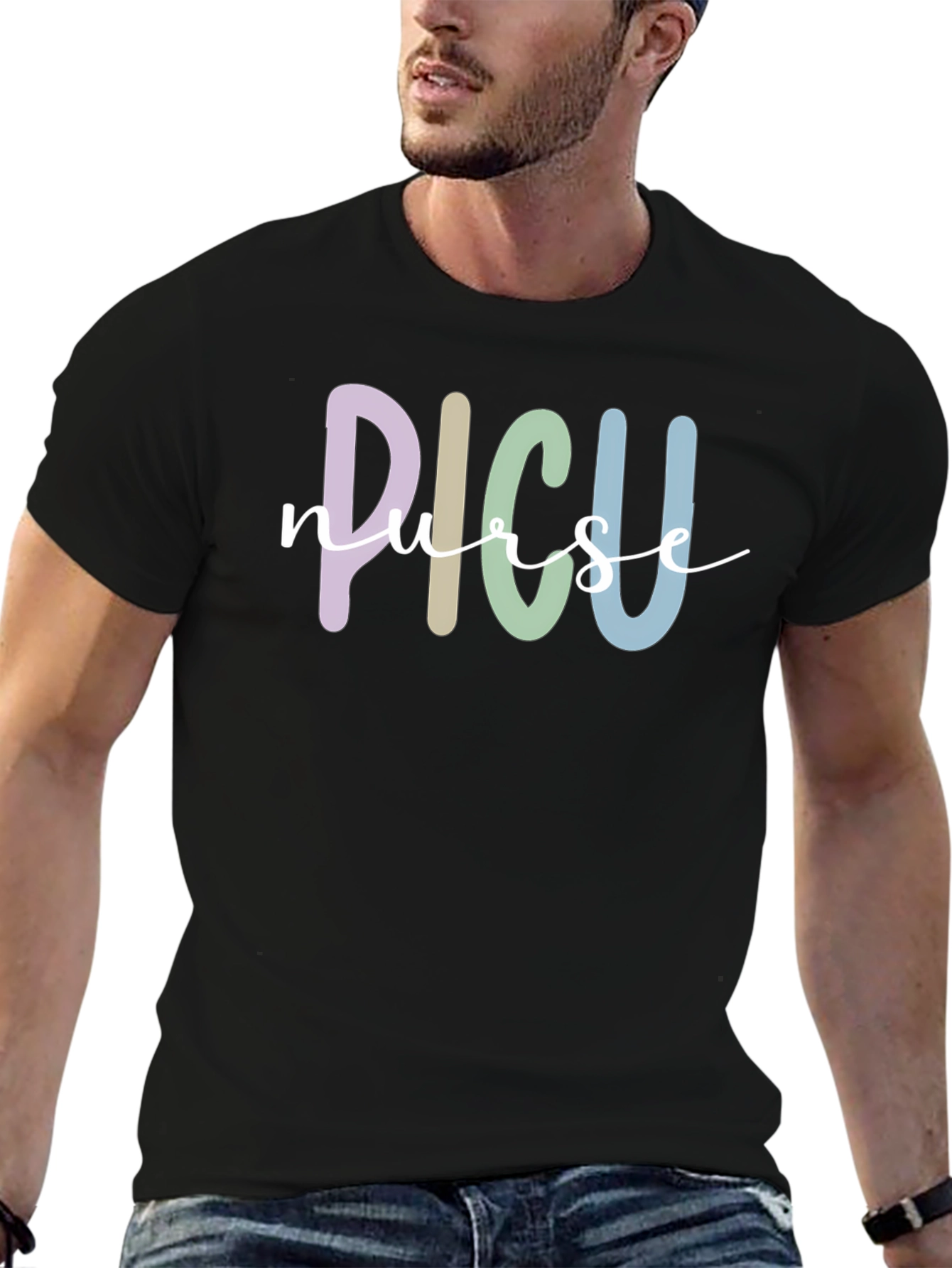 PICU Nurse Graphic Tee - Black