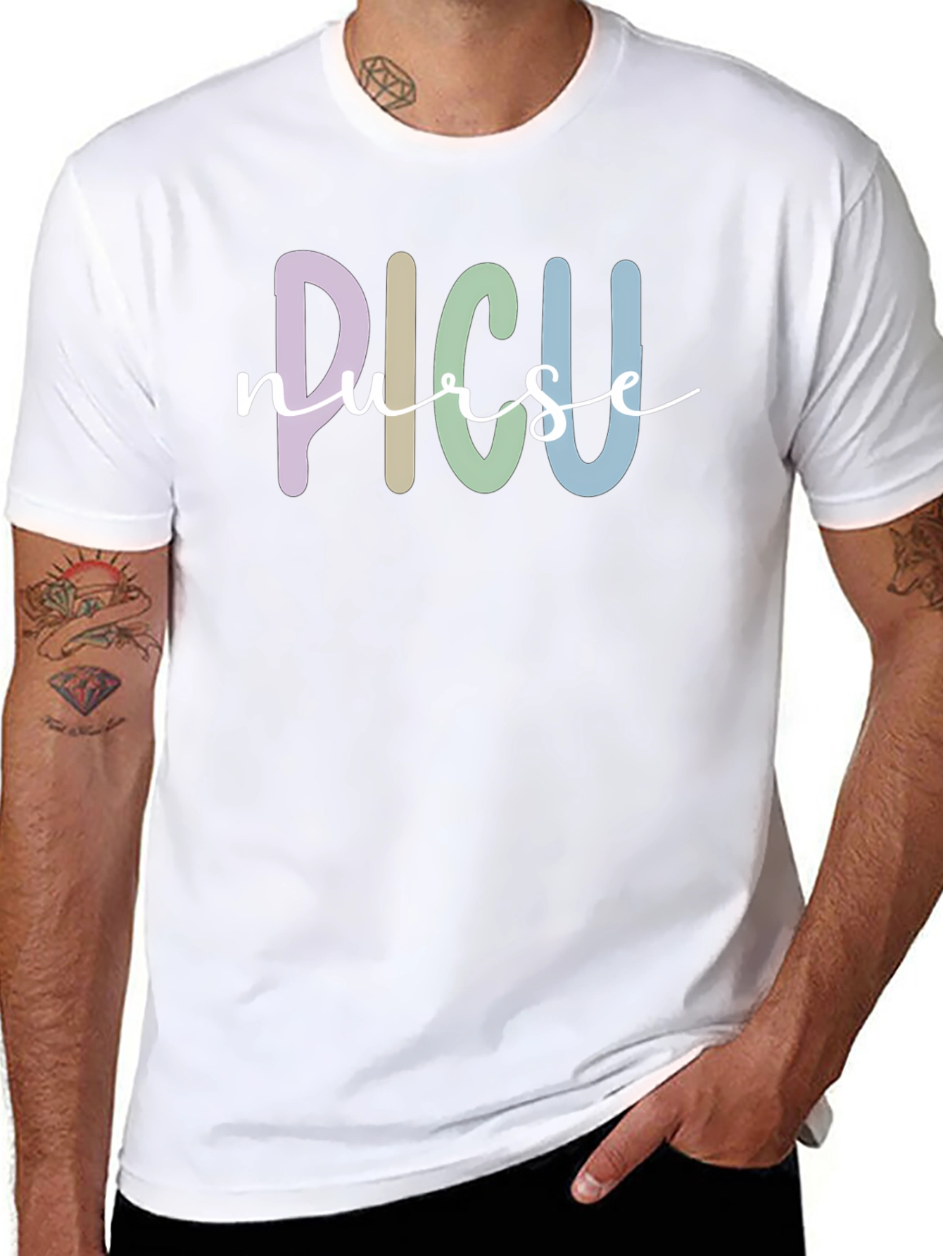 PICU Nurse Graphic Tee - Black