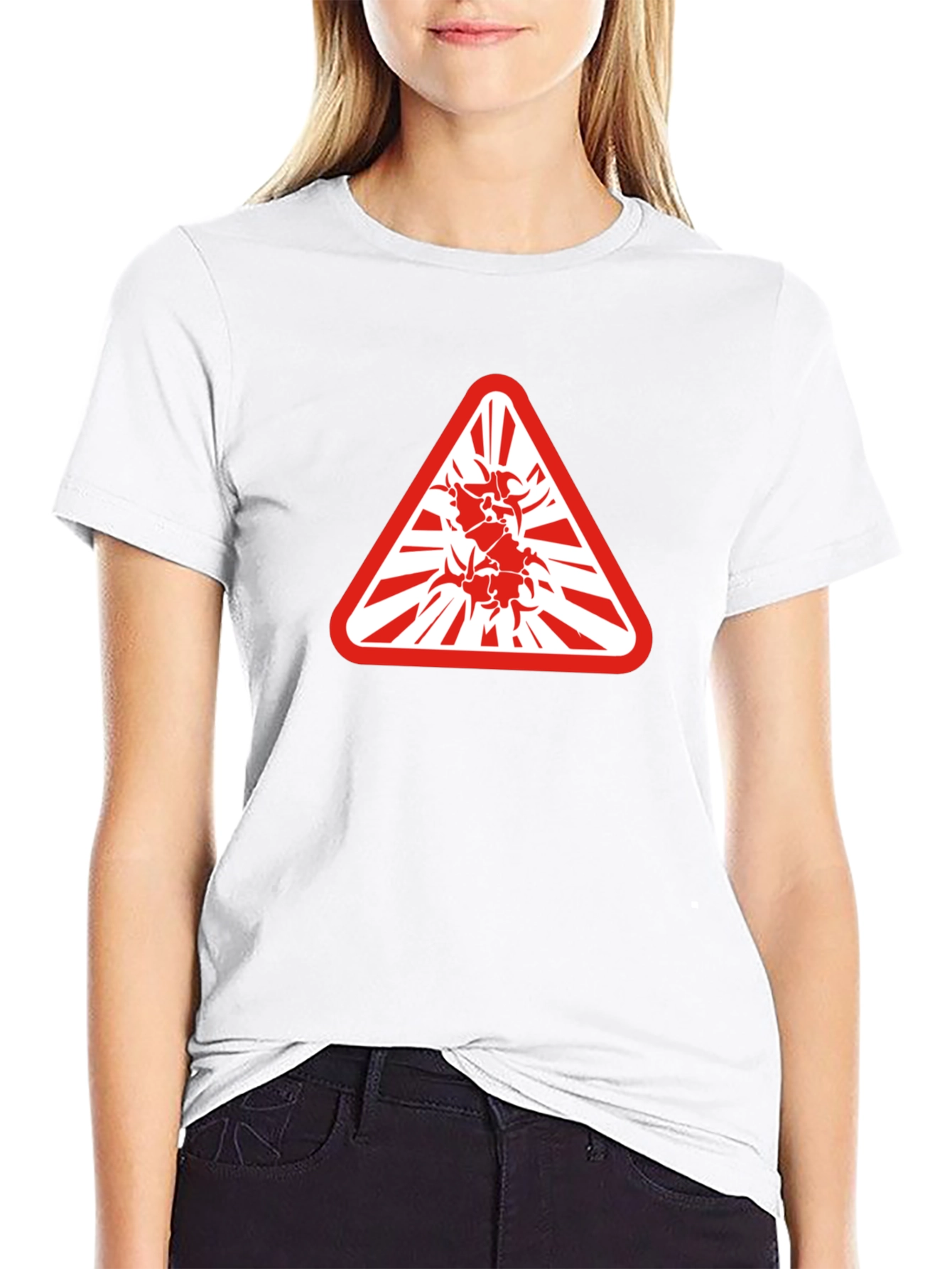 Hazard Symbol Graphic Tee - Edgy & Bold Style
