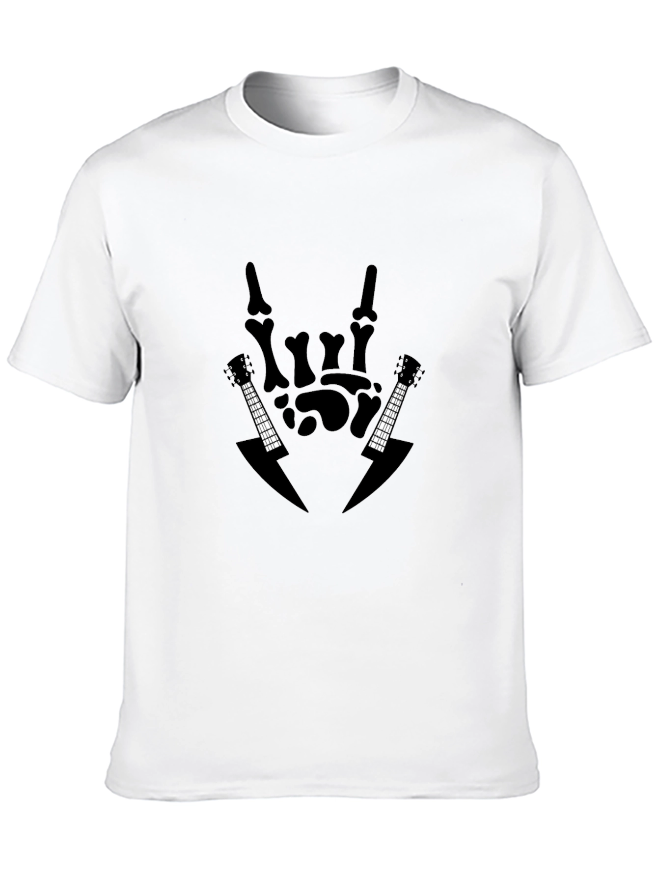 Rock On Skeleton Hand Guitar T-Shirt
