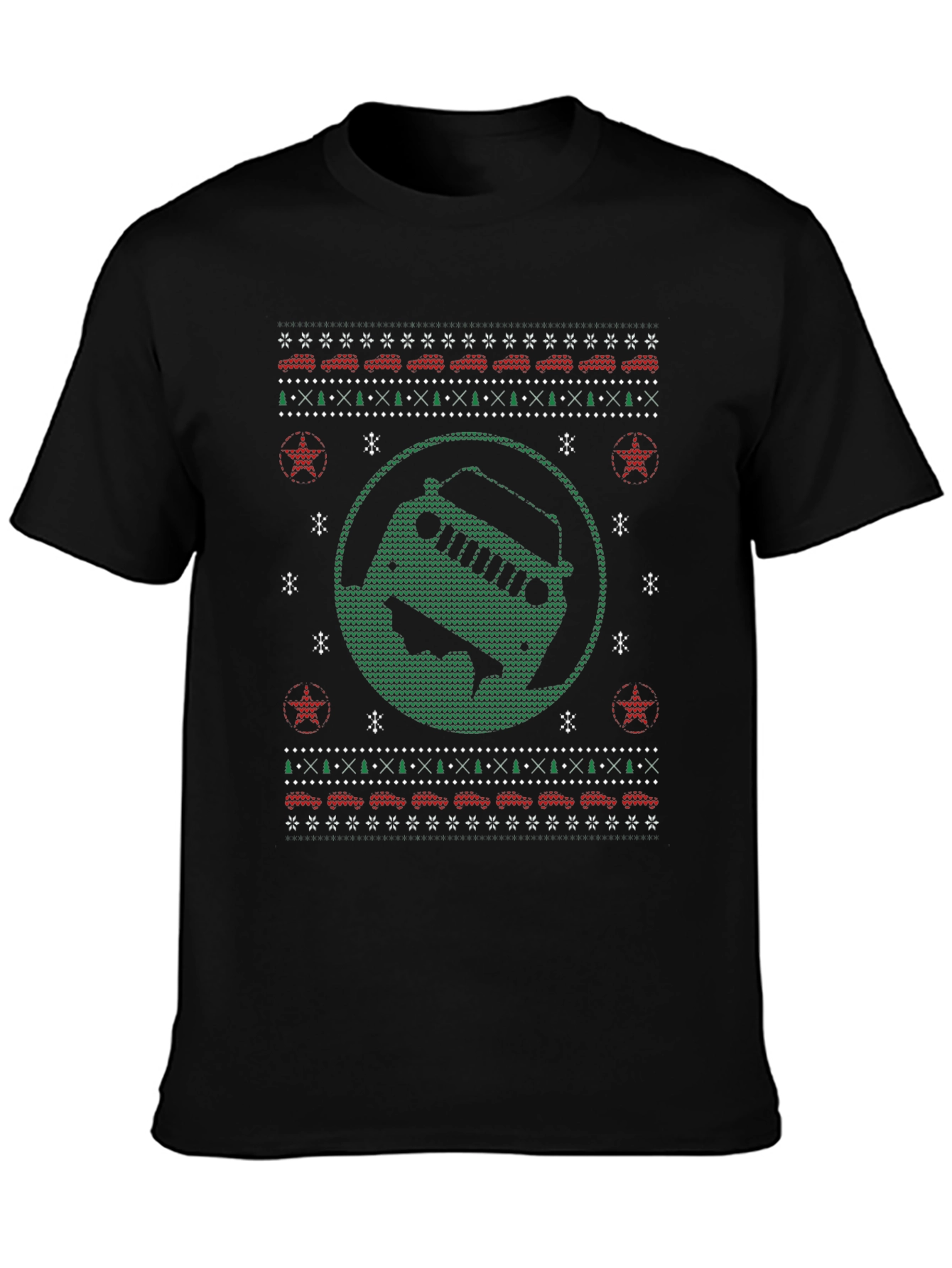 Festive Jeep Ugly Christmas Sweater T-Shirt