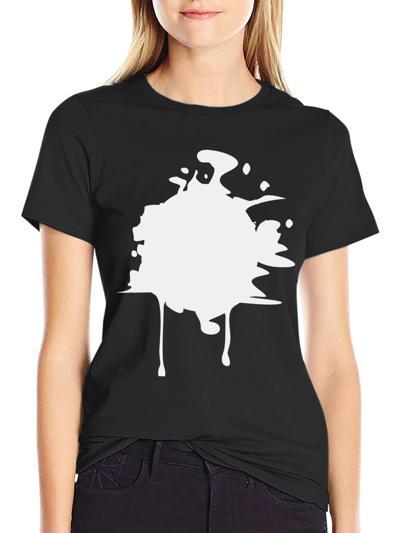Abstract Splatter Graphic T-Shirt - Mens Black Tee