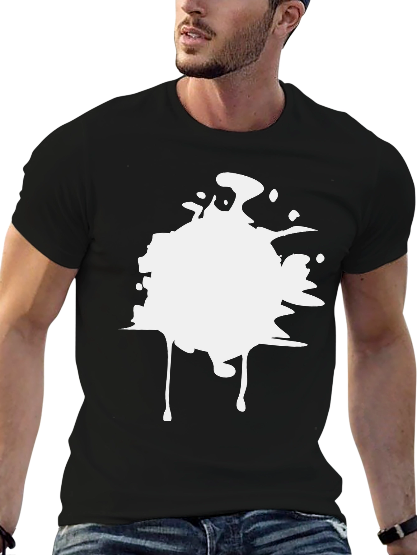 Abstract Splatter Graphic T-Shirt - Mens Black Tee