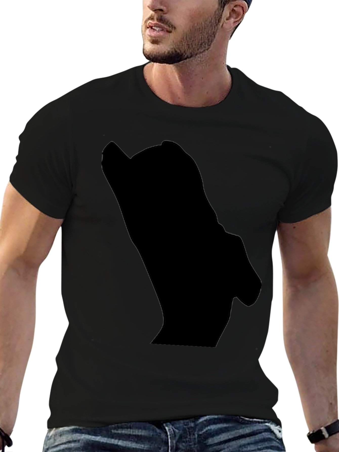Mens Black Graphic Tee - Mystery Design