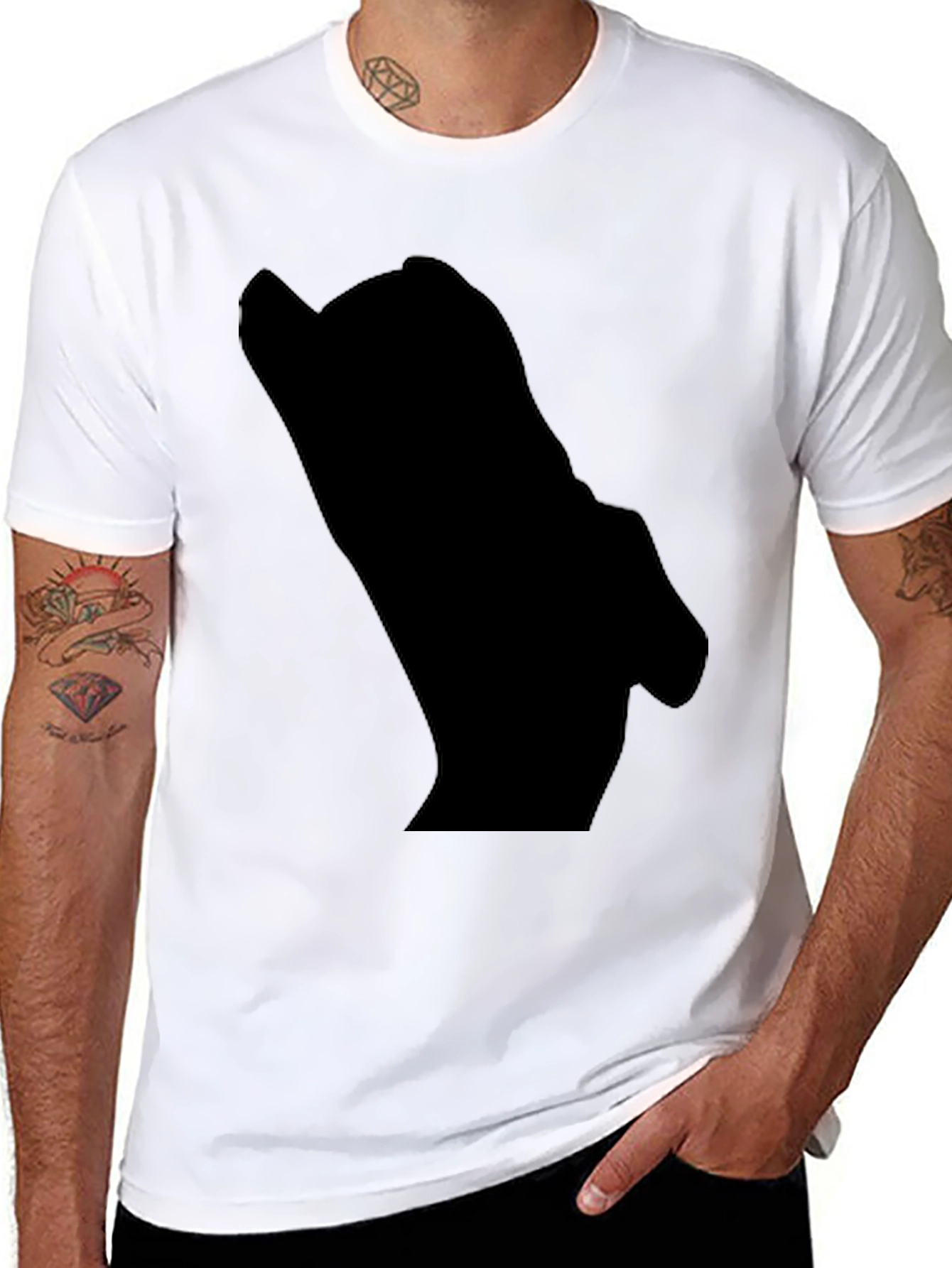 Mens Black Graphic Tee - Mystery Design
