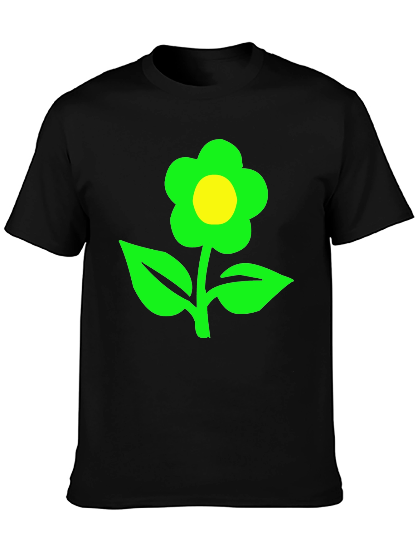 Green Flower Graphic T-Shirt