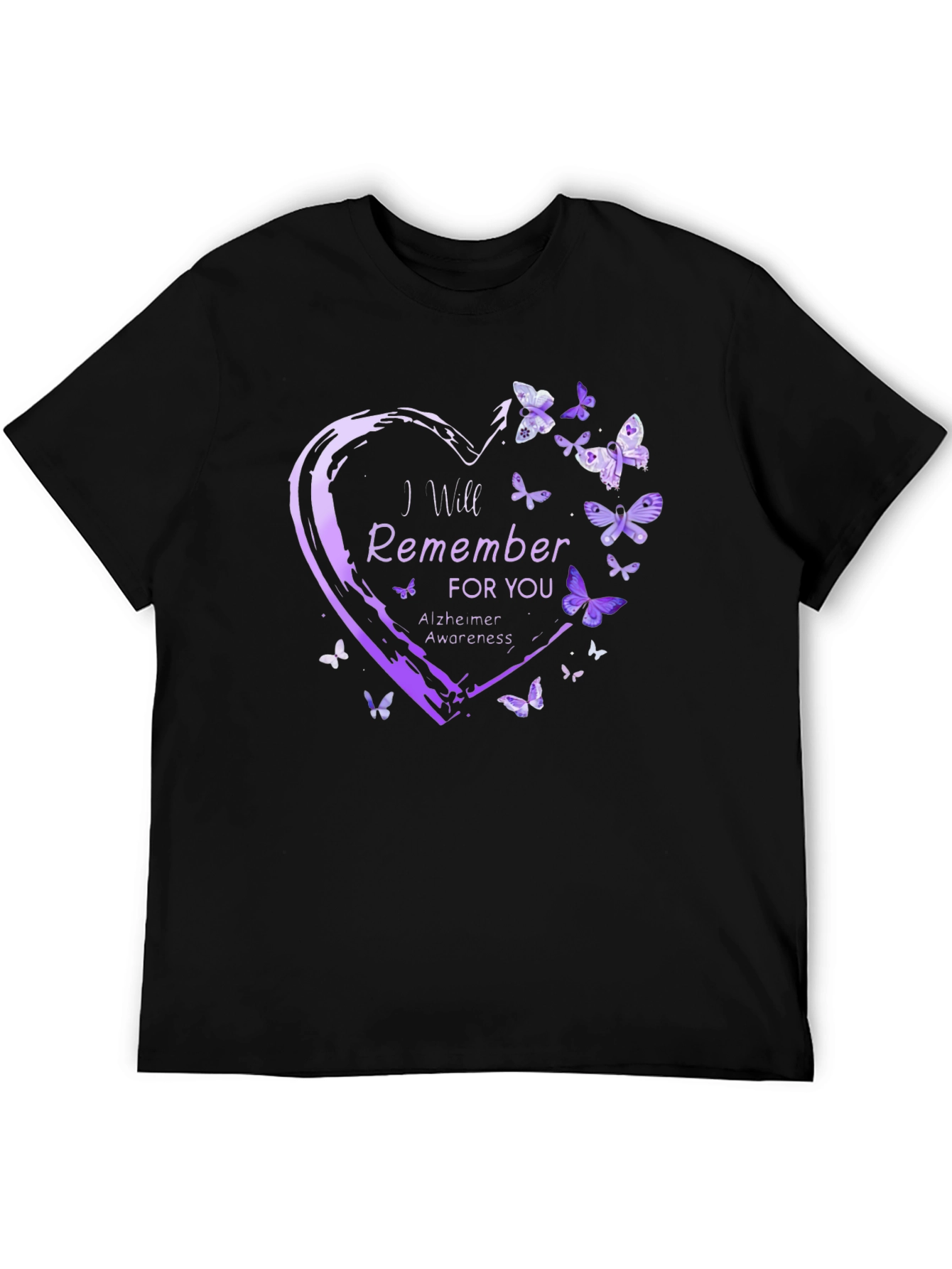 Alzheimers Awareness T-Shirt Butterfly Heart