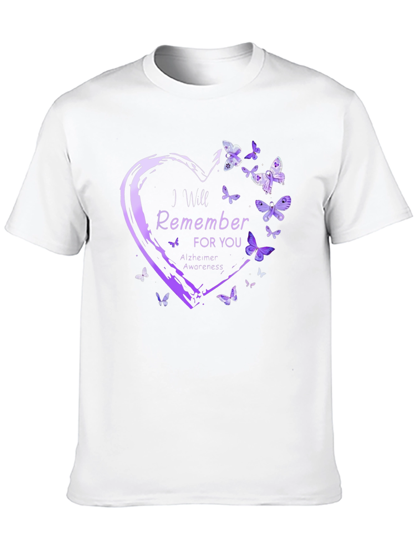 Alzheimers Awareness T-Shirt Butterfly Heart