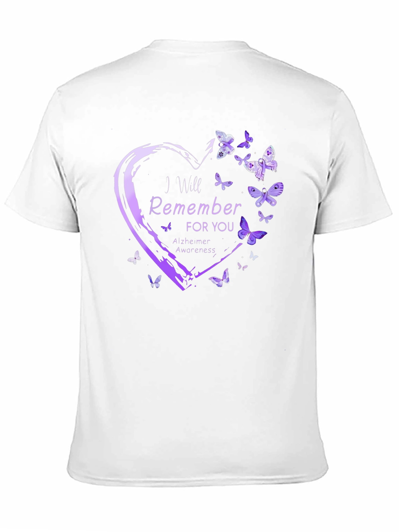 Alzheimers Awareness T-Shirt Butterfly Heart