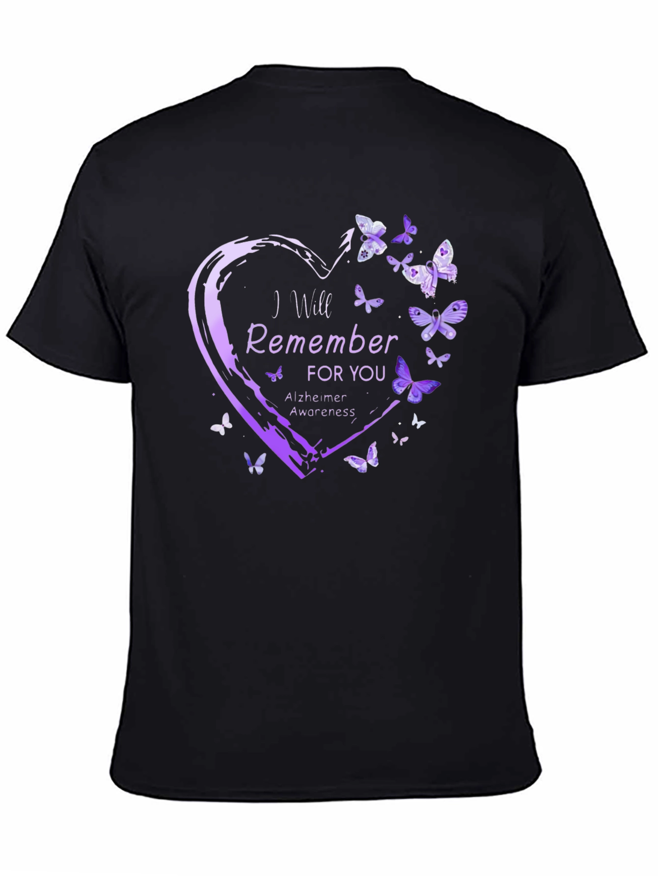 Alzheimers Awareness T-Shirt Butterfly Heart