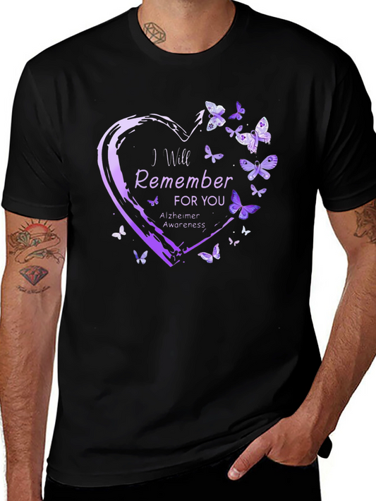 Alzheimers Awareness T-Shirt Butterfly Heart