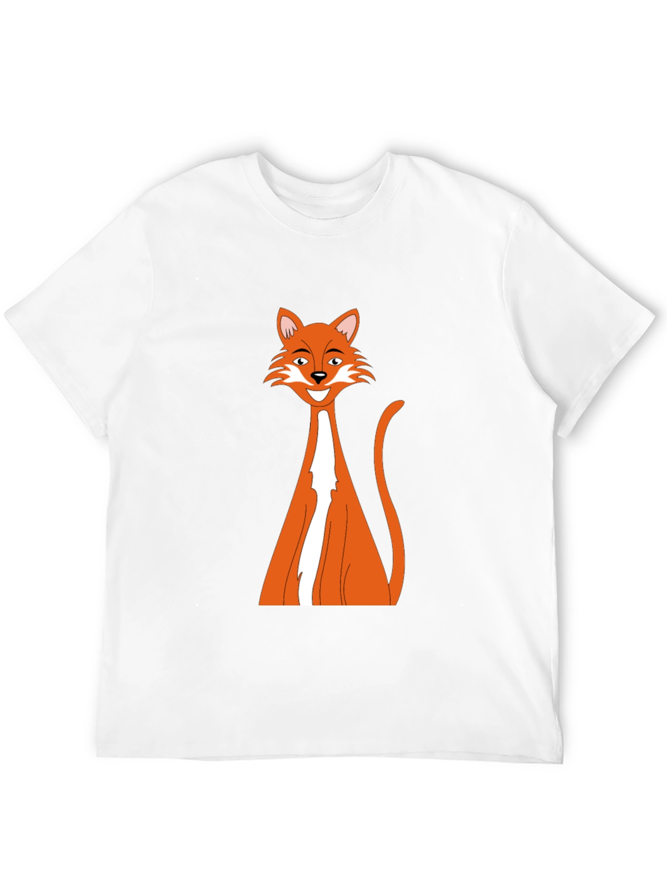Black T-Shirt with Cartoon Fox Design