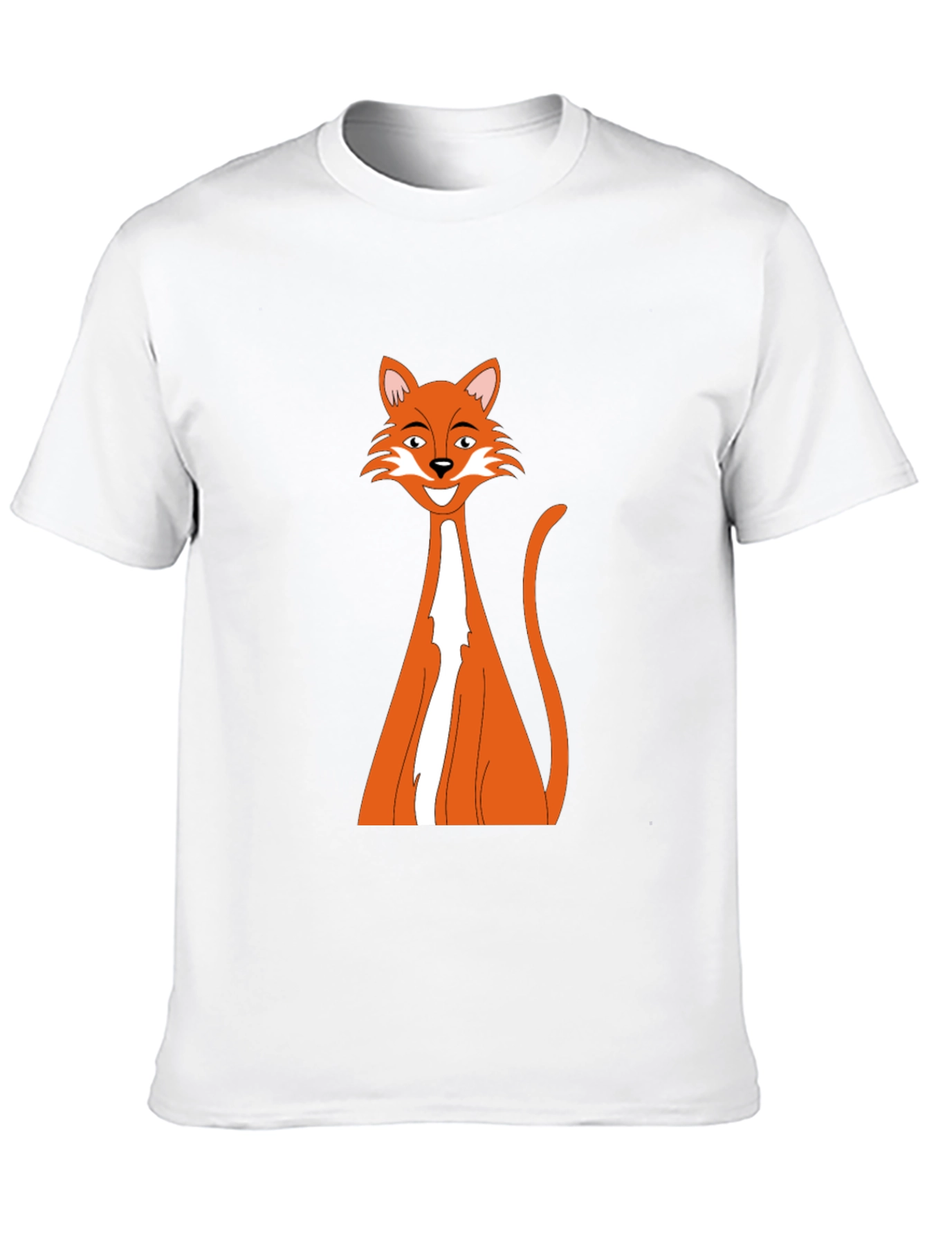 Black T-Shirt with Cartoon Fox Design