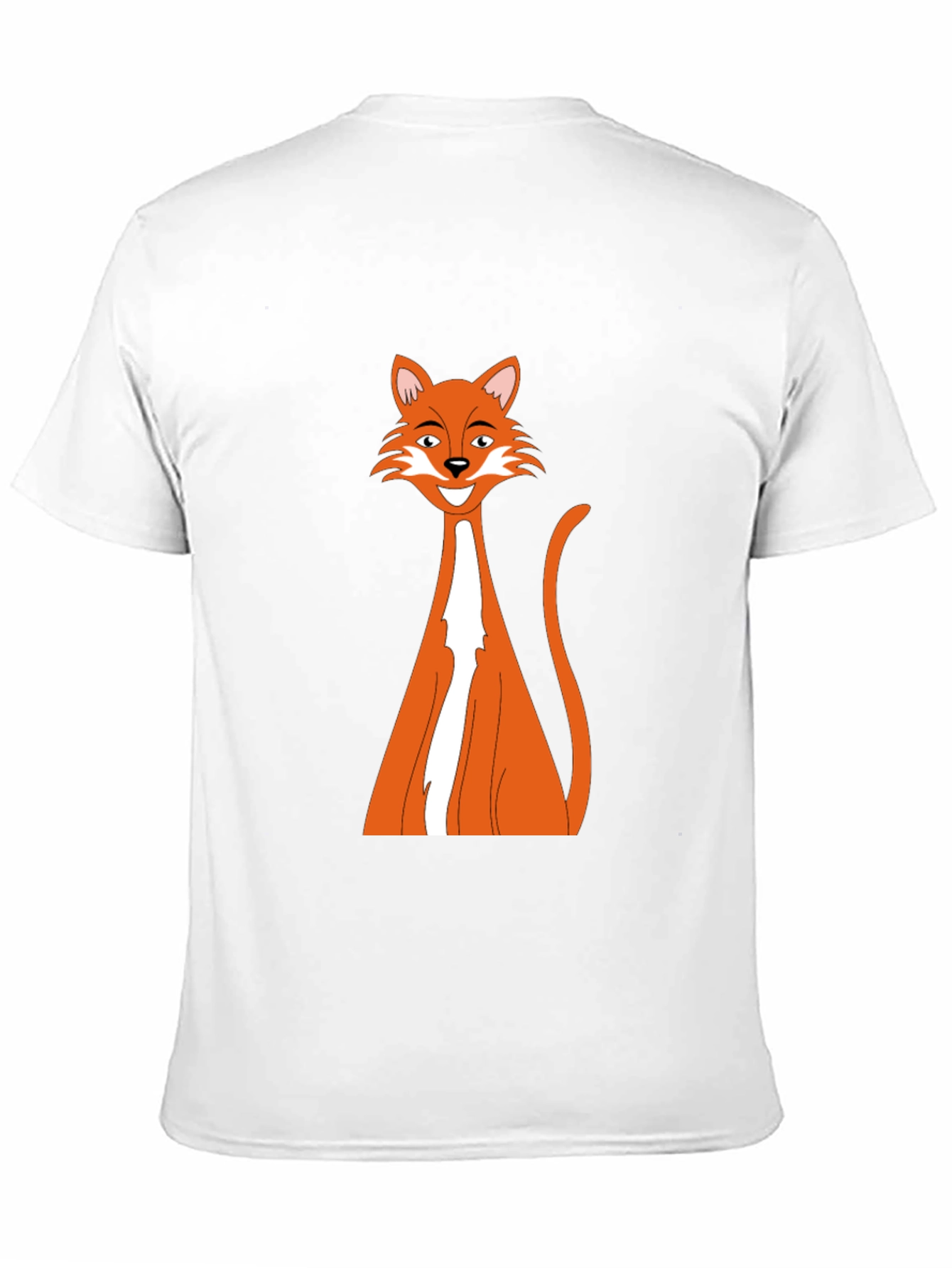 Black T-Shirt with Cartoon Fox Design