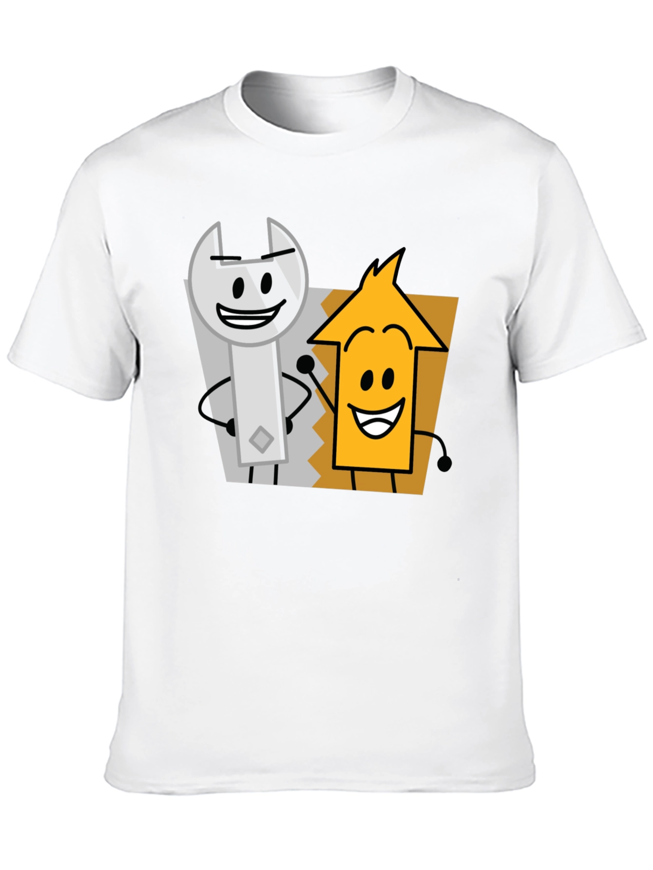 Cartoon Character Graphic Tee - Black Cotton Casual