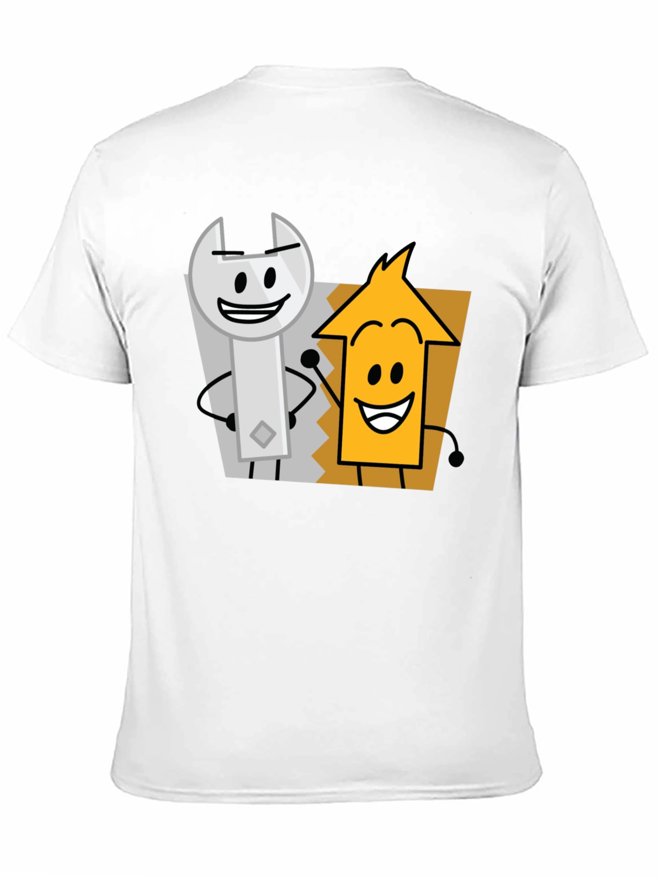 Cartoon Character Graphic Tee - Black Cotton Casual