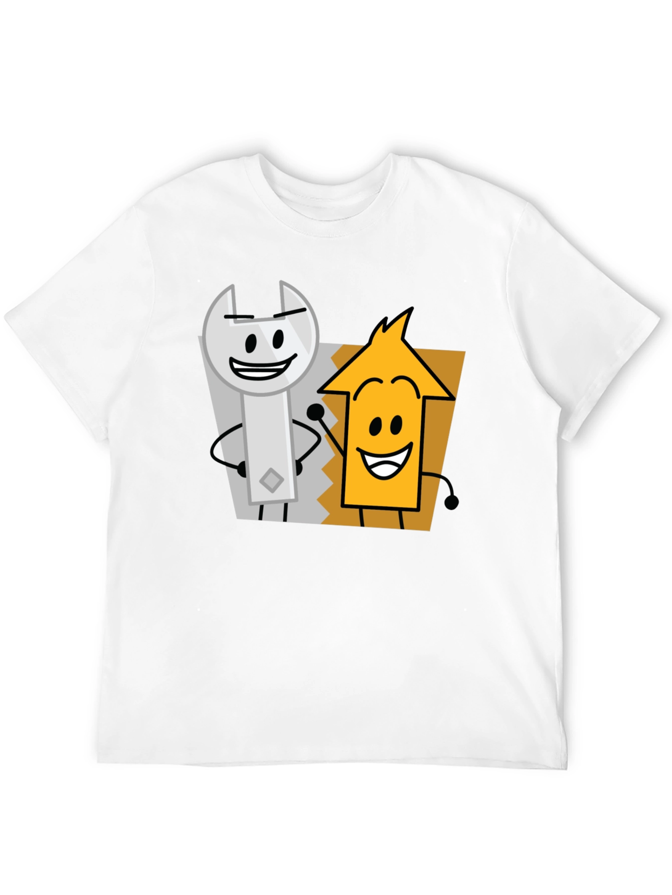 Cartoon Character Graphic Tee - Black Cotton Casual