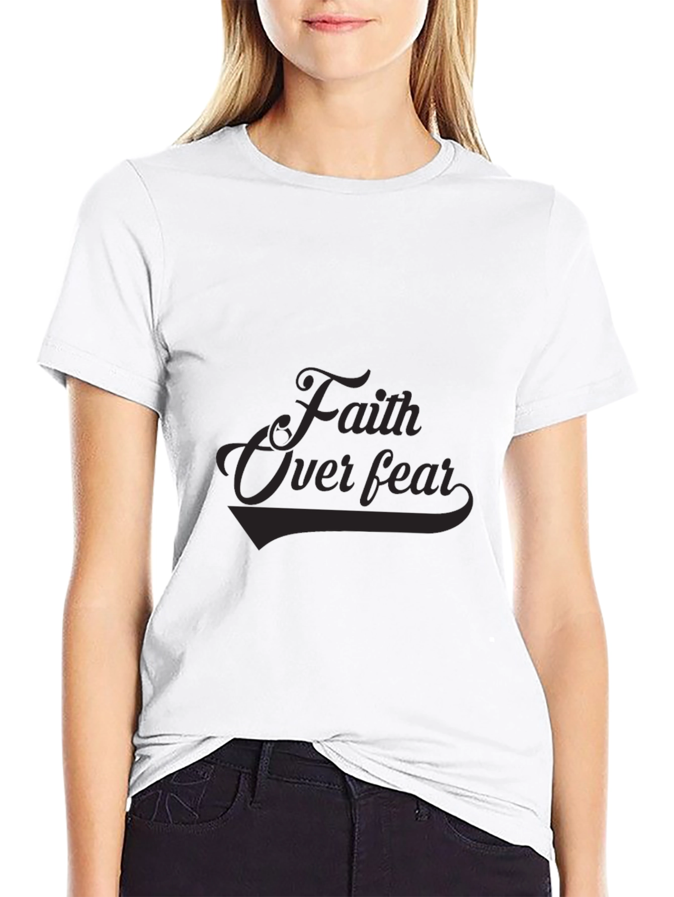 Faith Over Fear Graphic Tee - Premium Black T-Shirt