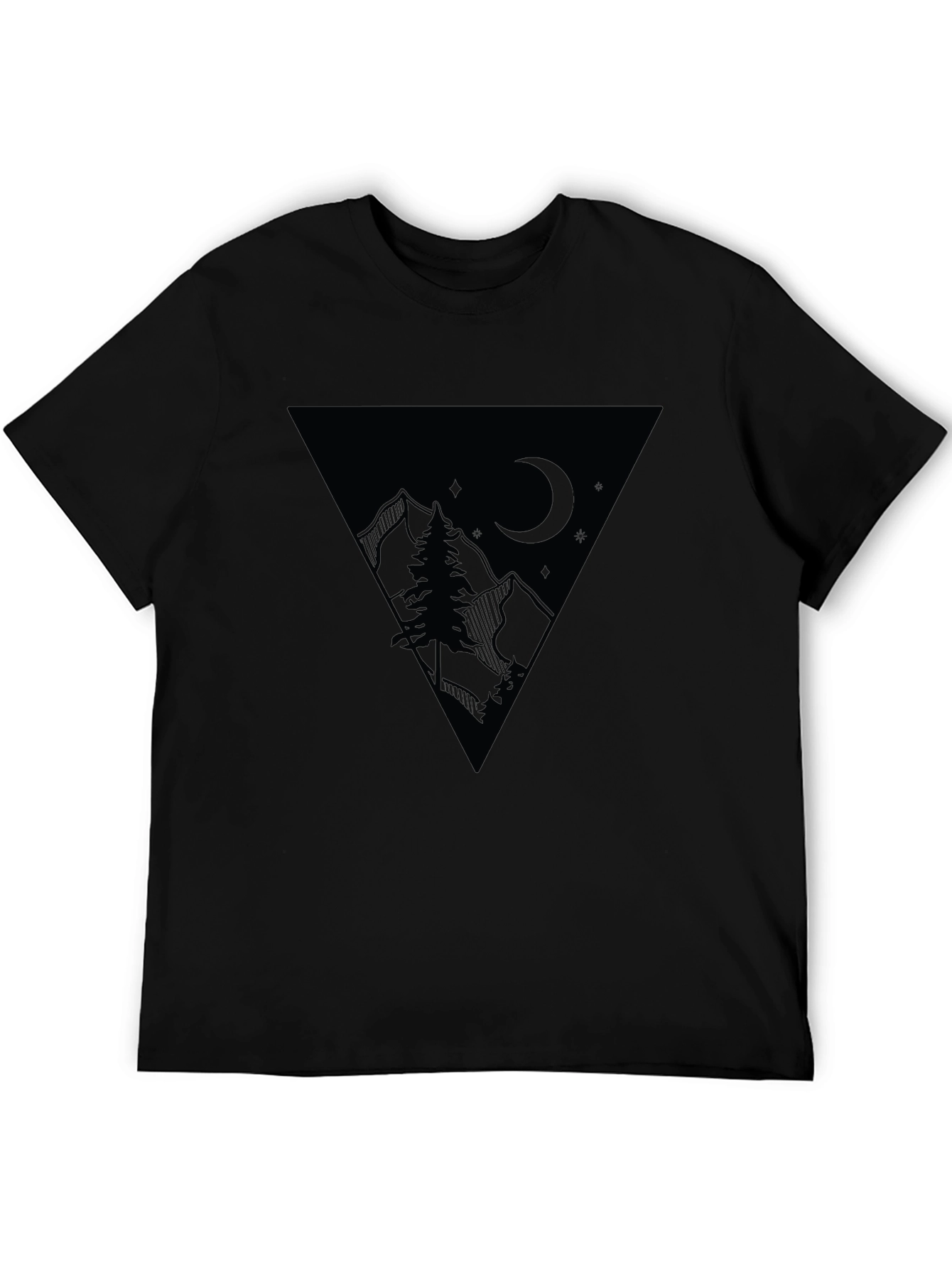 Mens Black Mountain Night T-Shirt