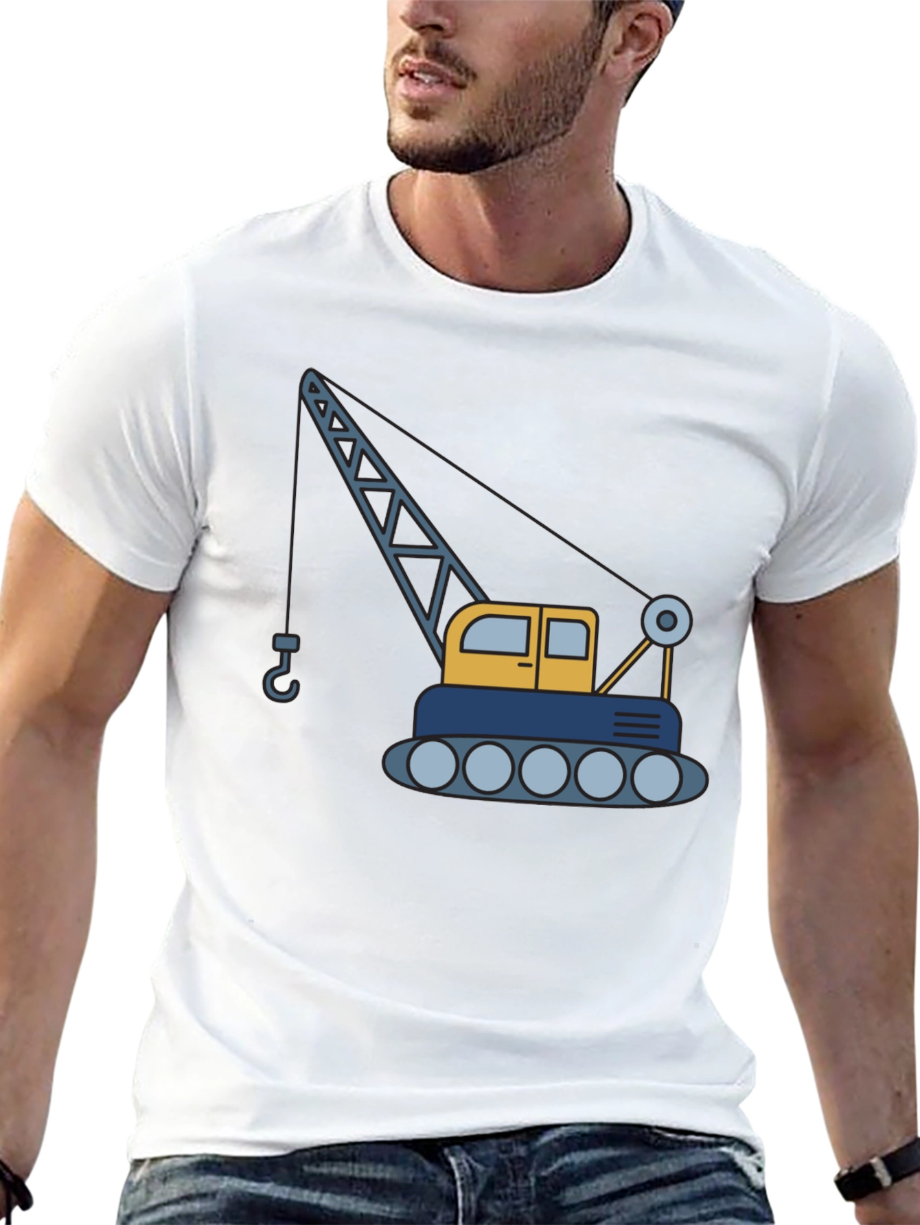 Crane Graphic T-Shirt - Construction Vehicle Tee