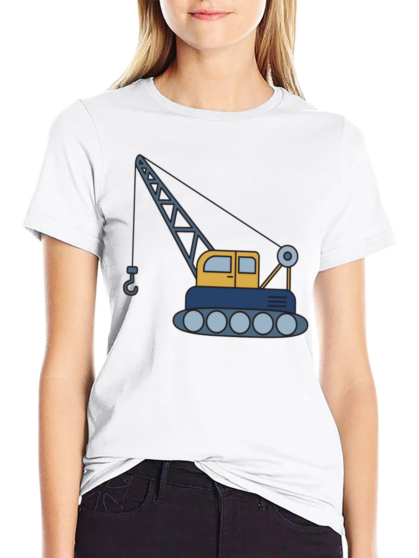 Crane Graphic T-Shirt - Construction Vehicle Tee