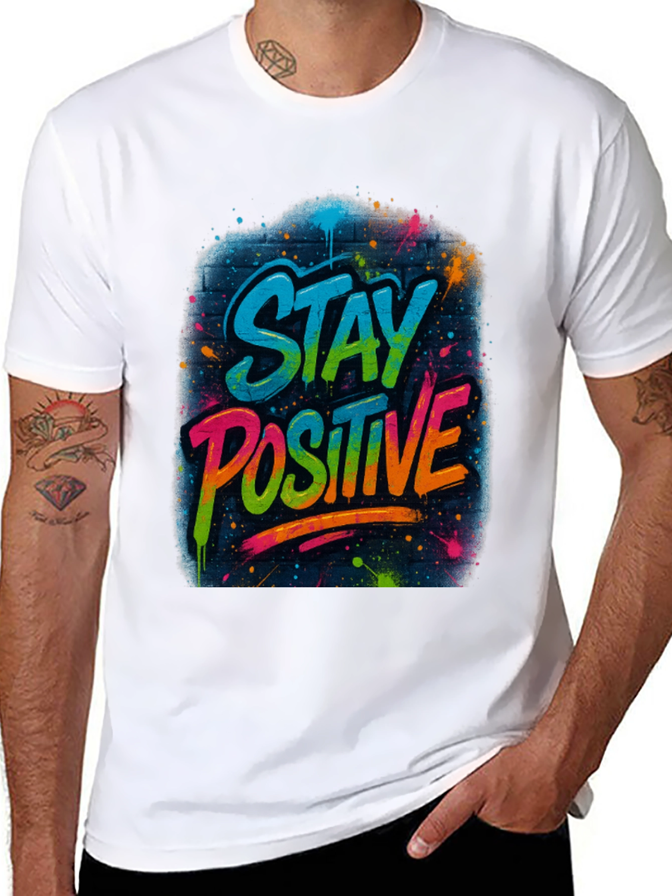 Stay Positive Graphic Tee - Black