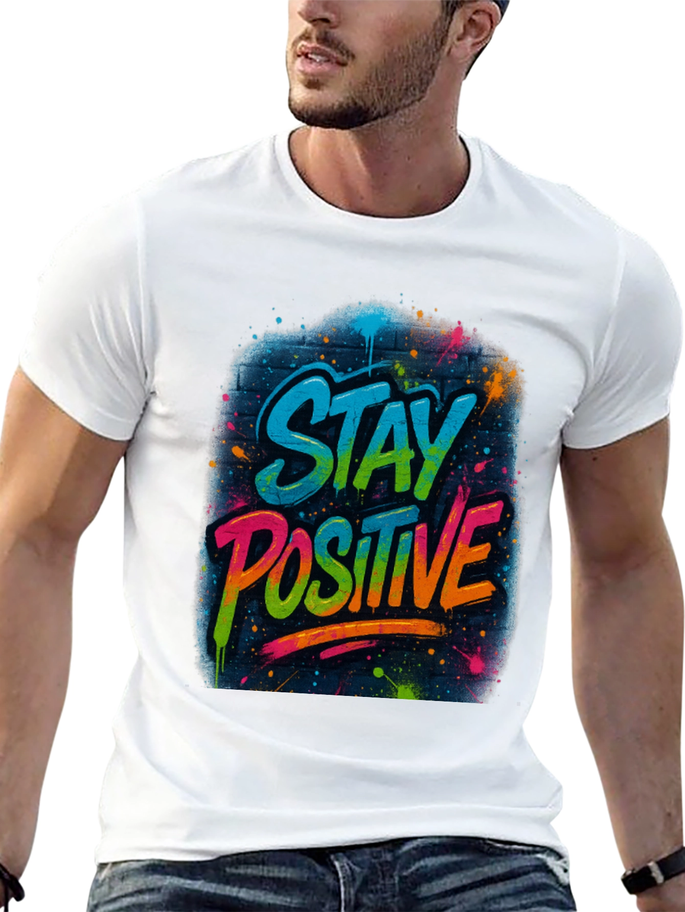 Stay Positive Graphic Tee - Black