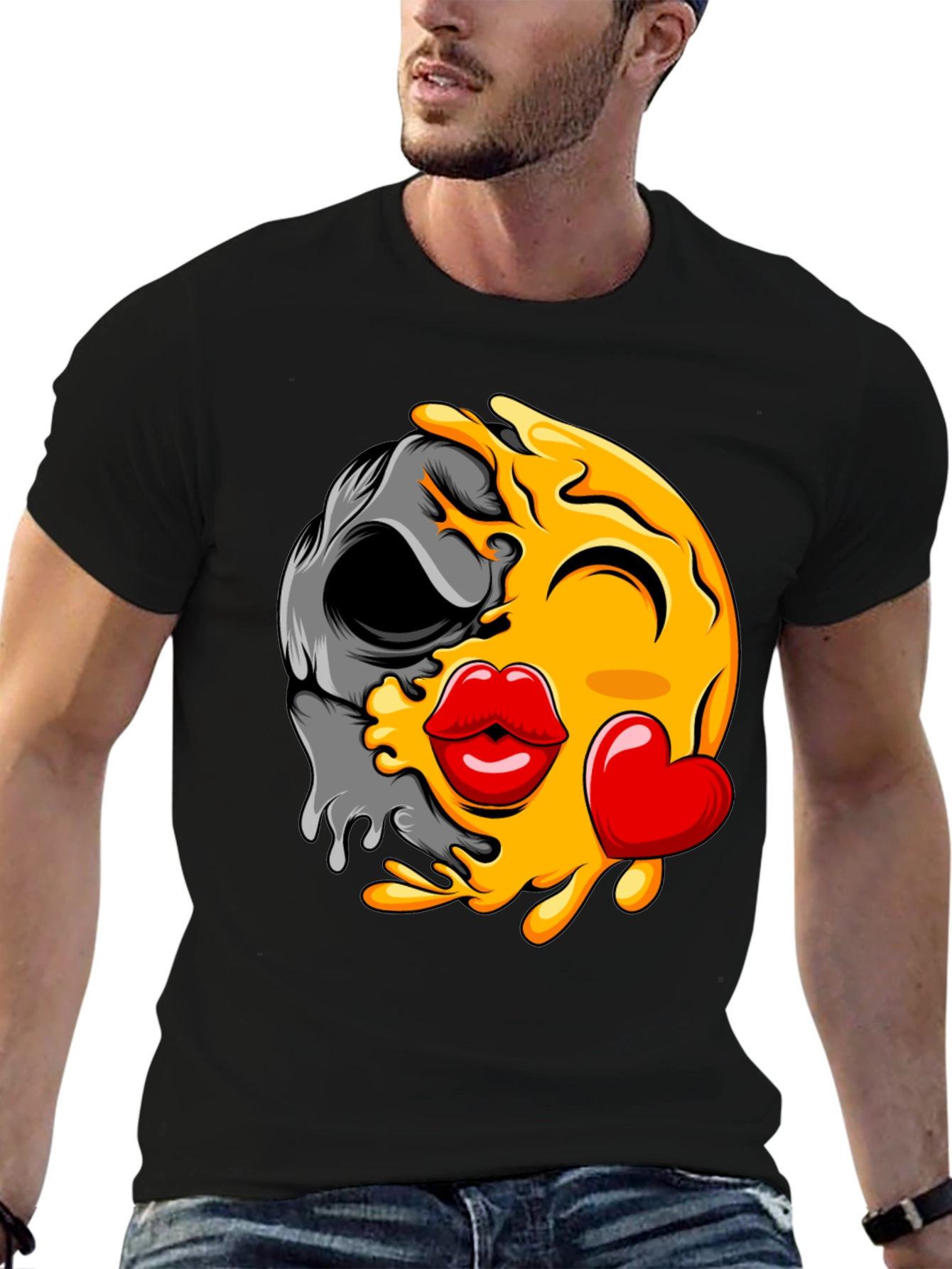 Emoji Kiss Skull T-Shirt