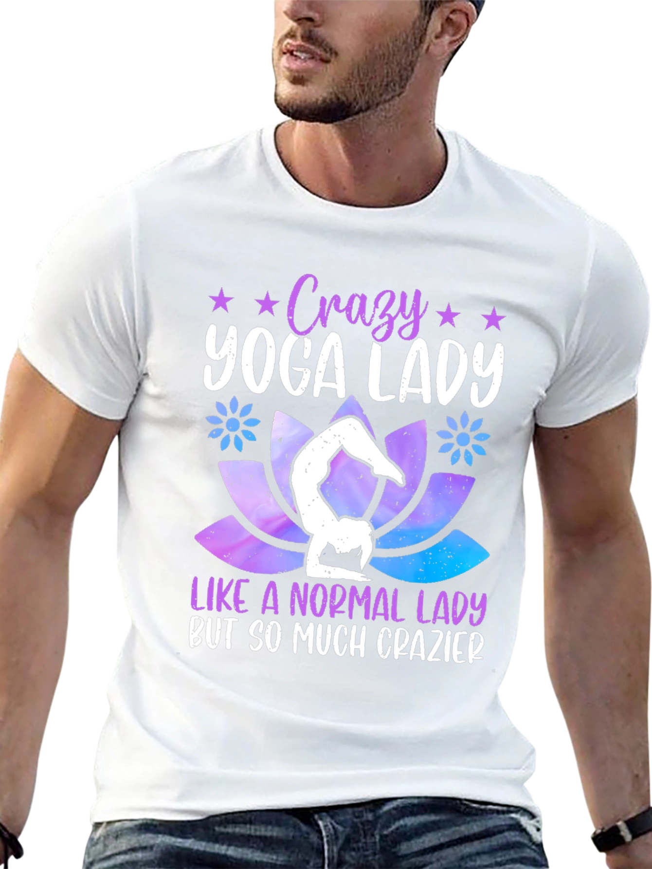 Crazy Yoga Lady Graphic T-Shirt