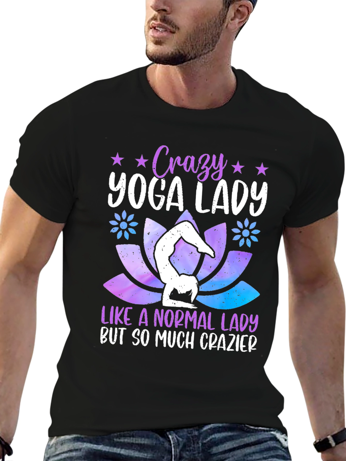 Crazy Yoga Lady Graphic T-Shirt