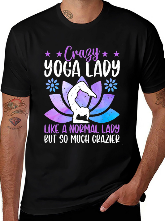 Crazy Yoga Lady Graphic T-Shirt