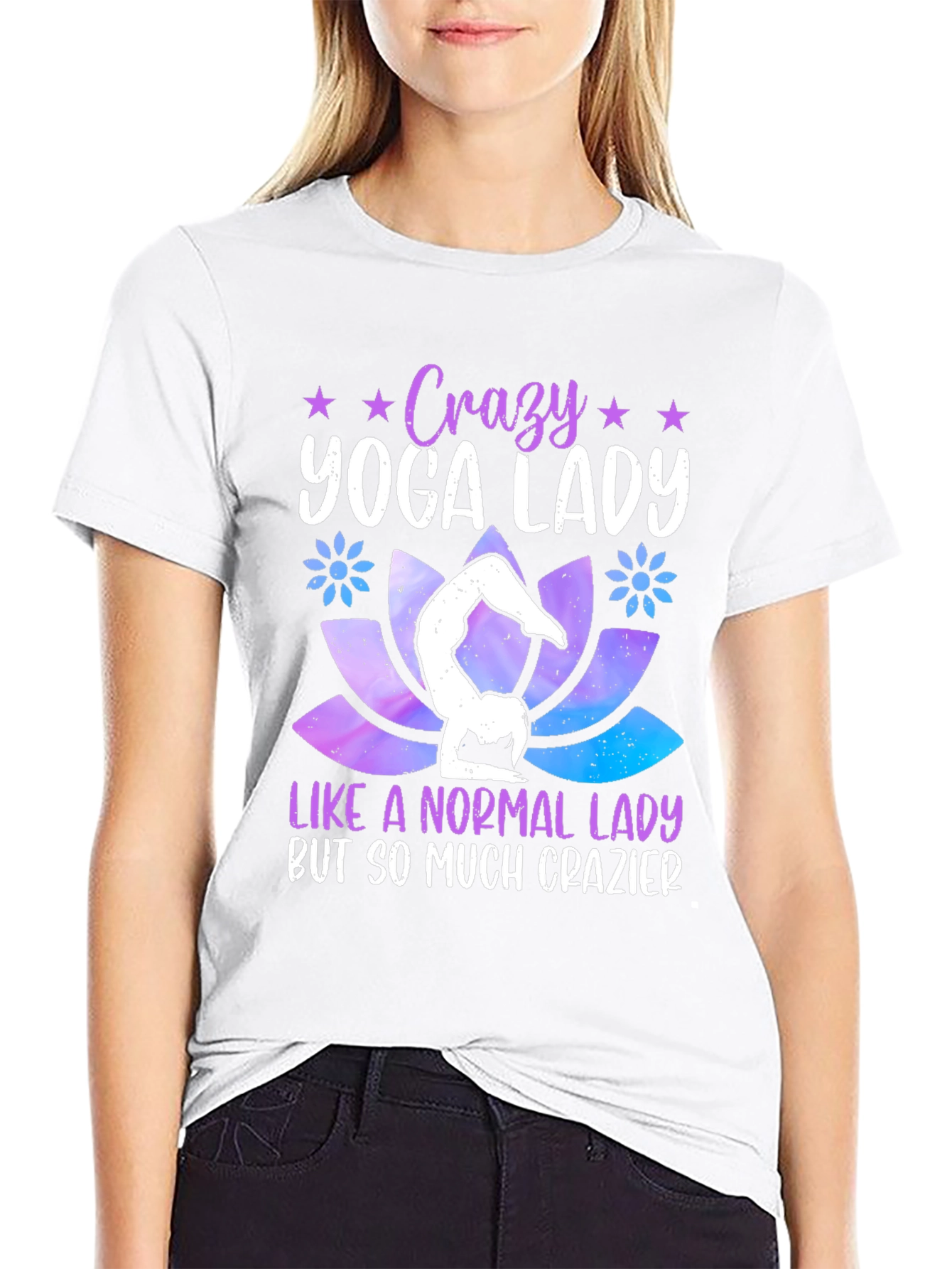 Crazy Yoga Lady Graphic T-Shirt