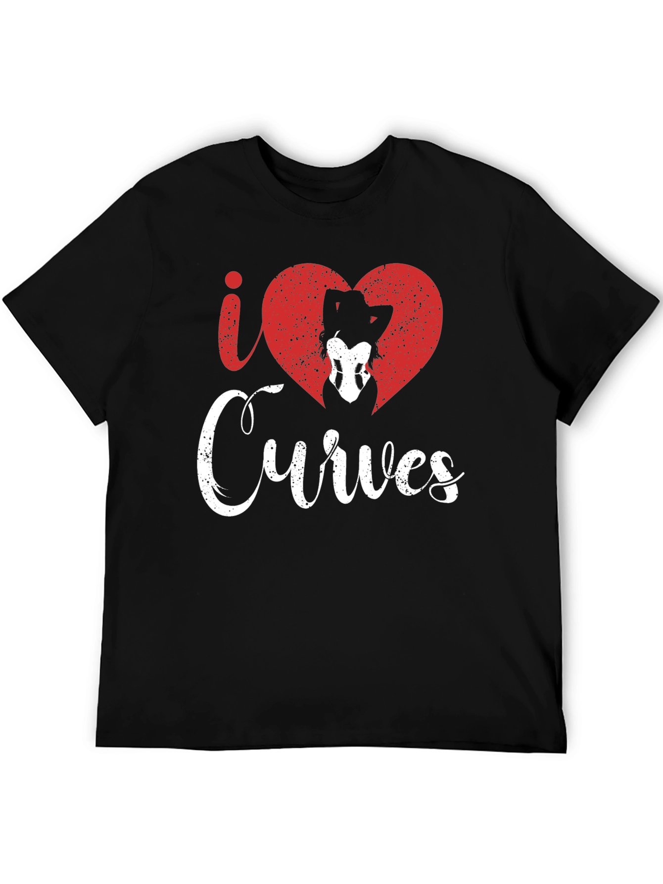 I Love Curves Graphic T-Shirt - Black