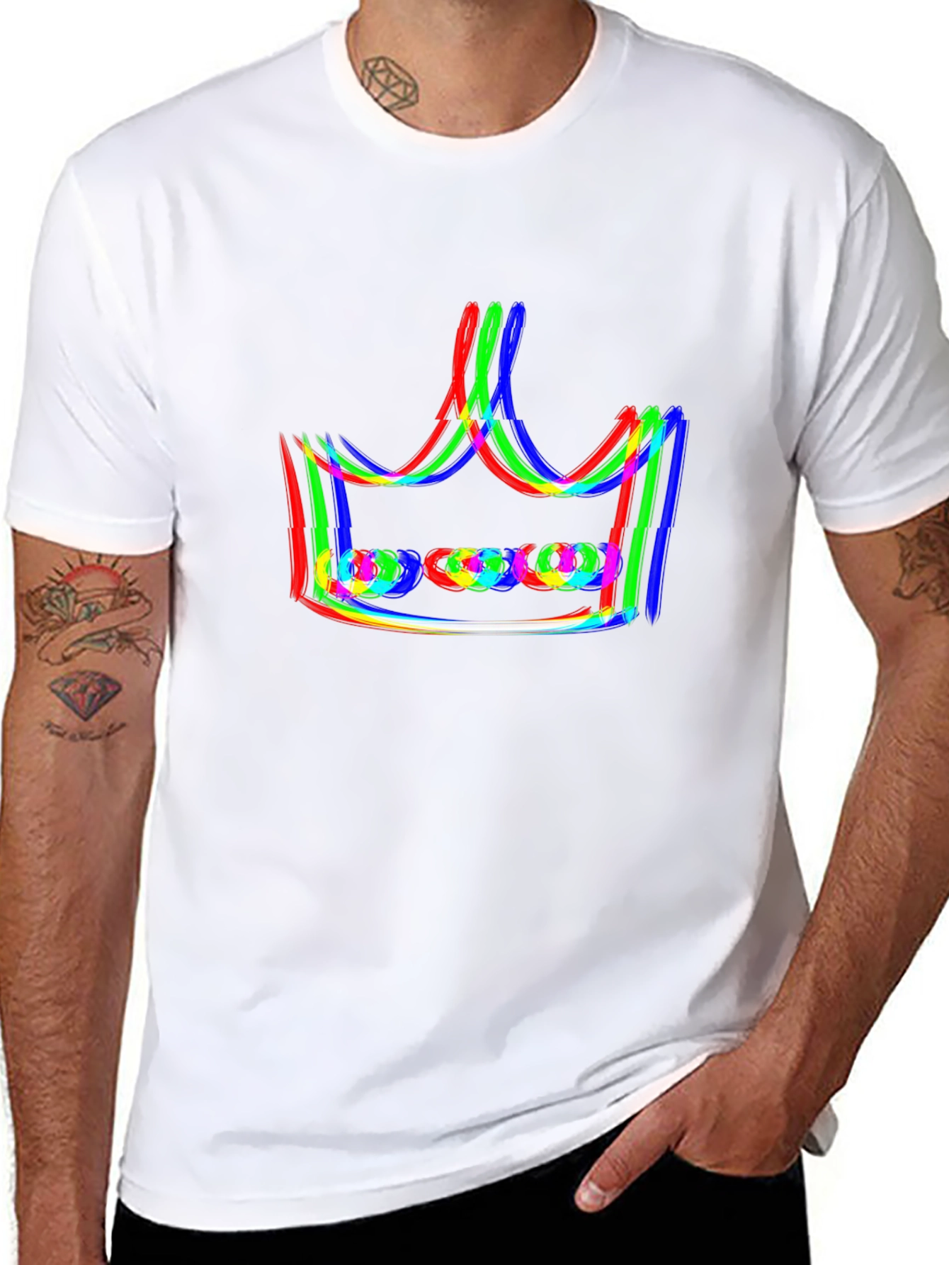 Crown Graphic Print Black T-Shirt