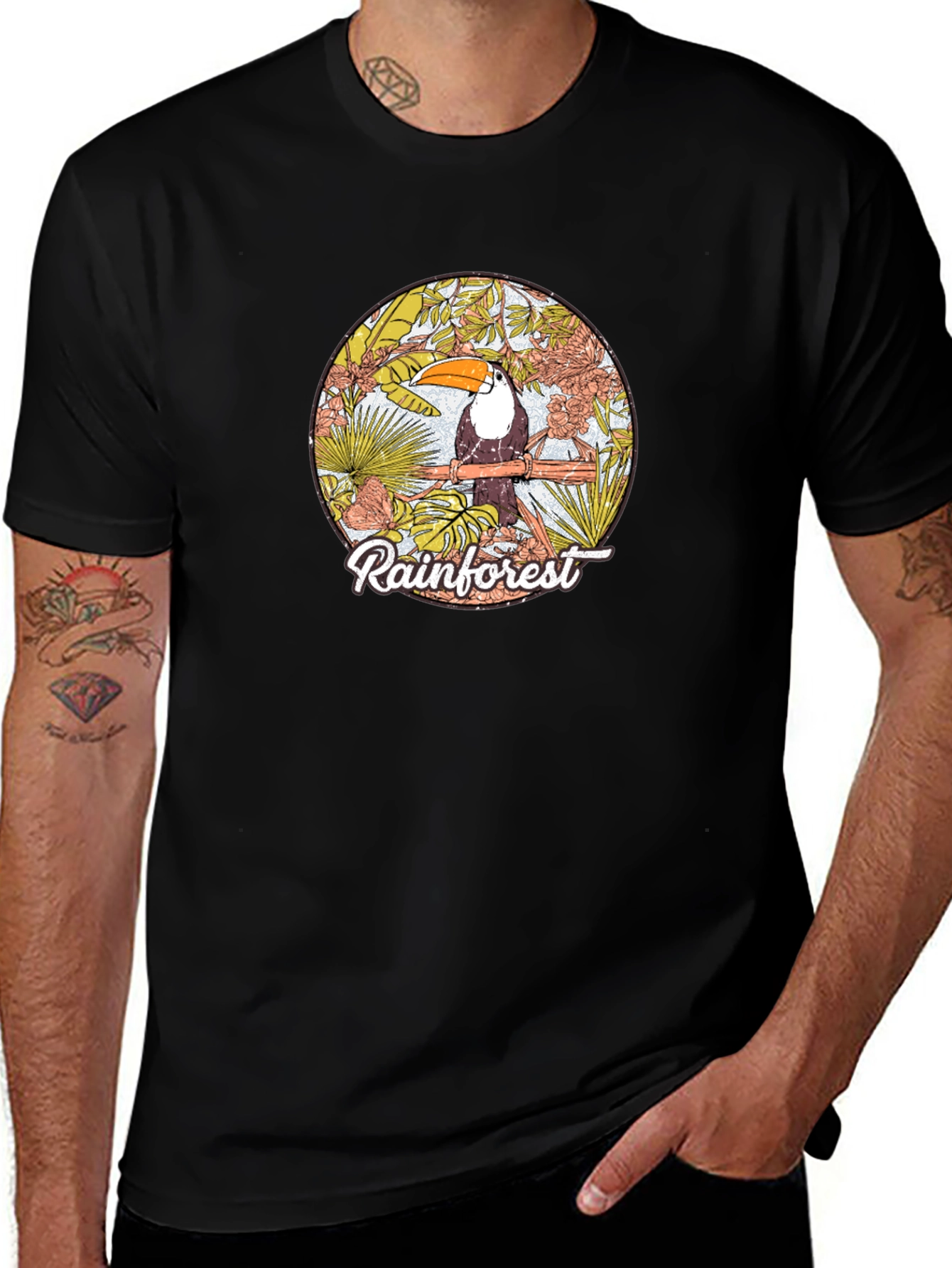 Rainforest Toucan Graphic Print T-Shirt
