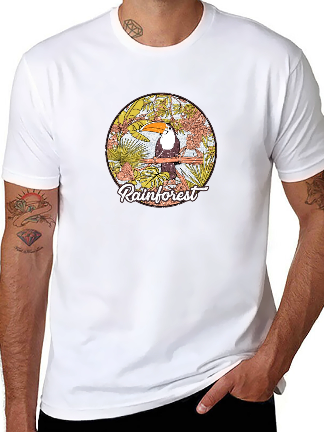 Rainforest Toucan Graphic Print T-Shirt