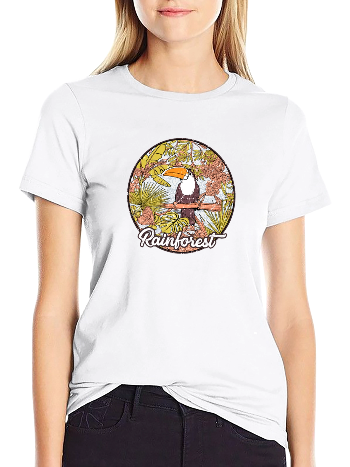 Rainforest Toucan Graphic Print T-Shirt