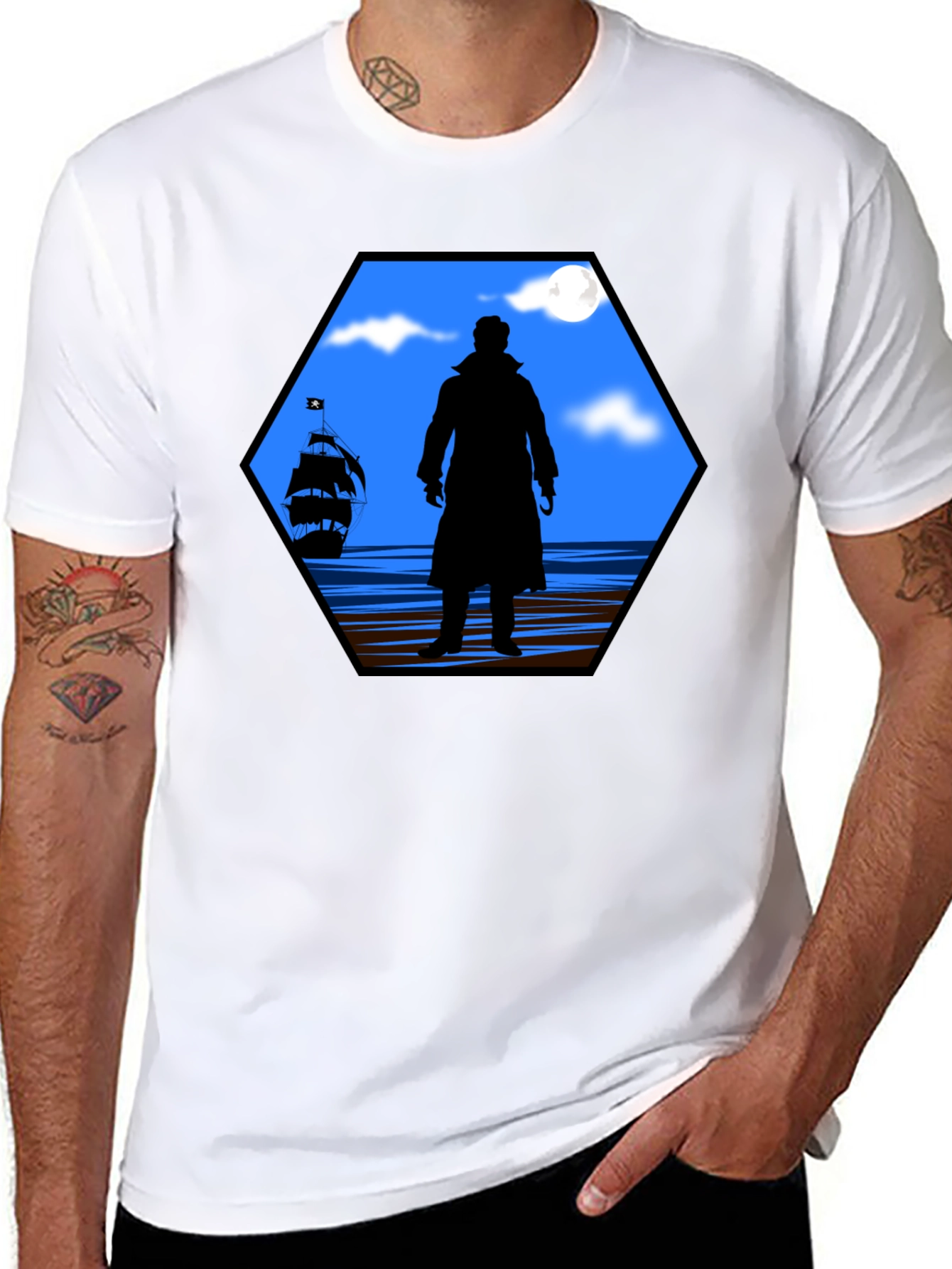 Captain Hook Silhouette Graphic T-Shirt