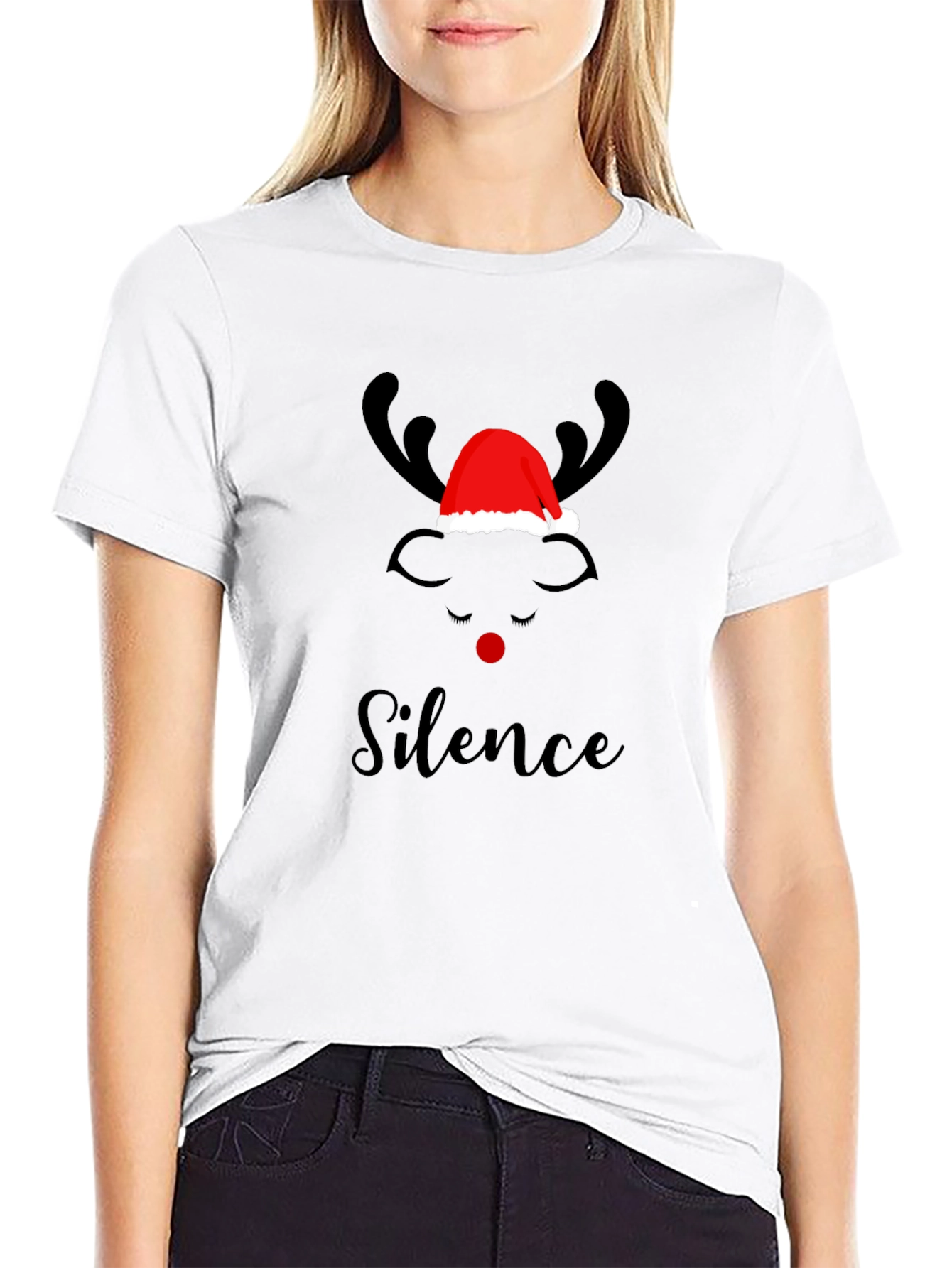 Christmas Silence Reindeer Graphic Tee