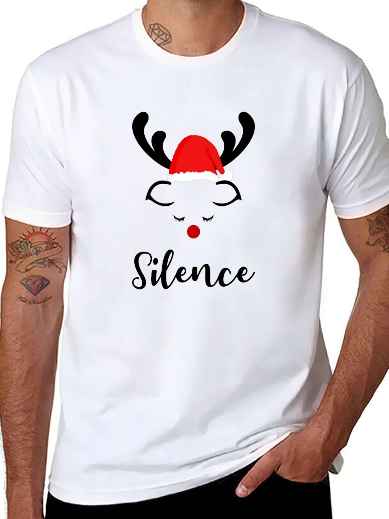 Christmas Silence Reindeer Graphic Tee