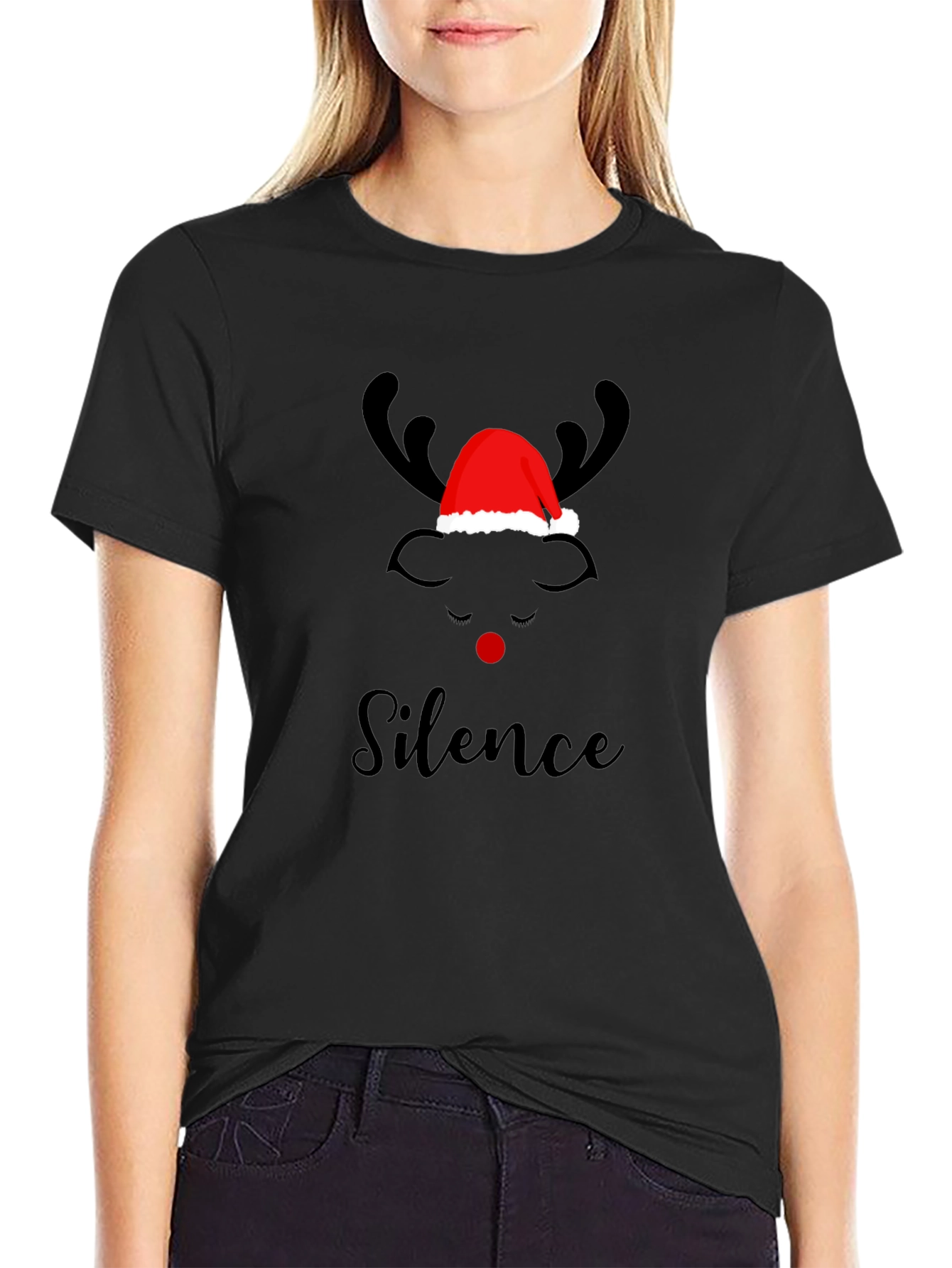 Christmas Silence Reindeer Graphic Tee