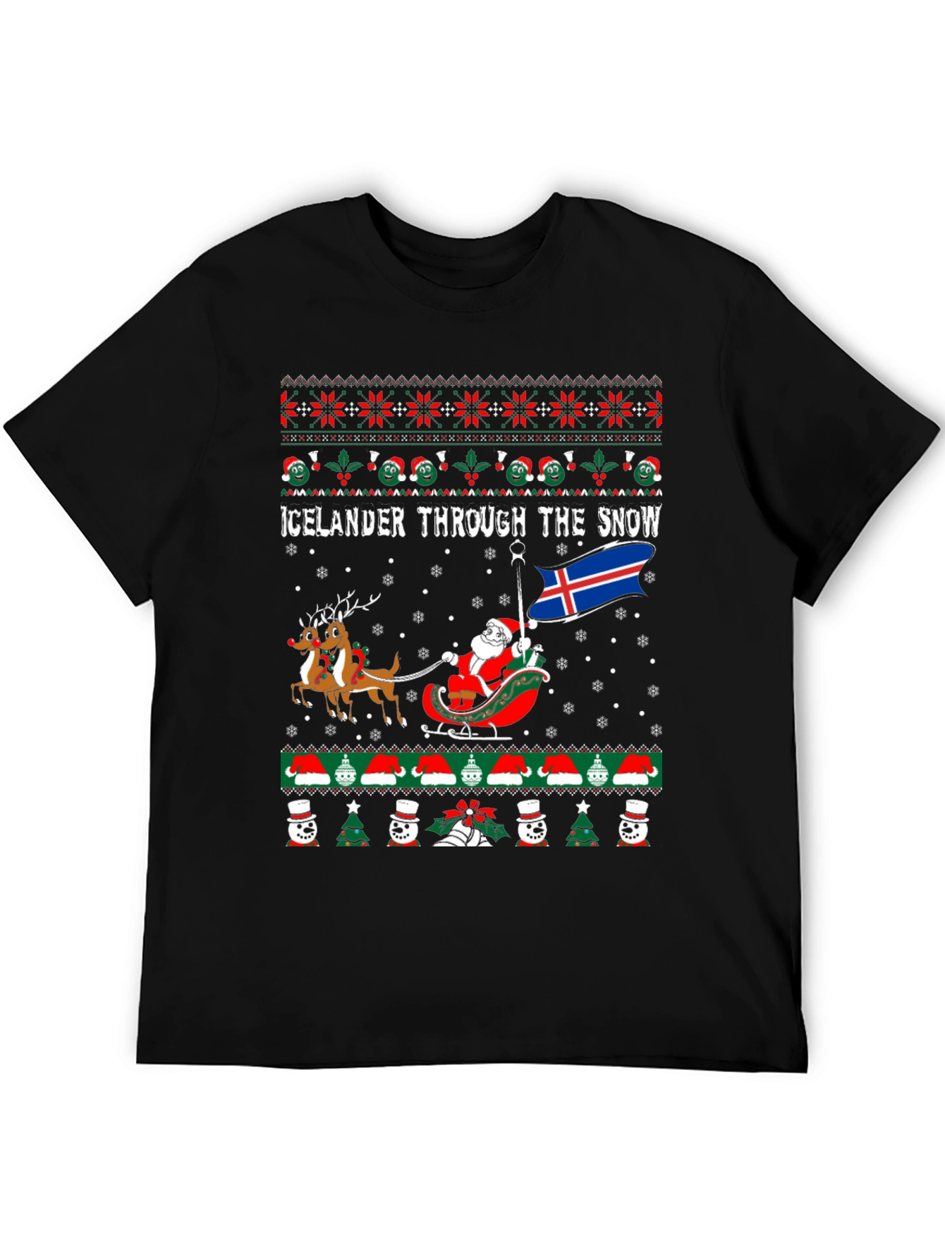 Icelander Through the Snow Christmas T-Shirt