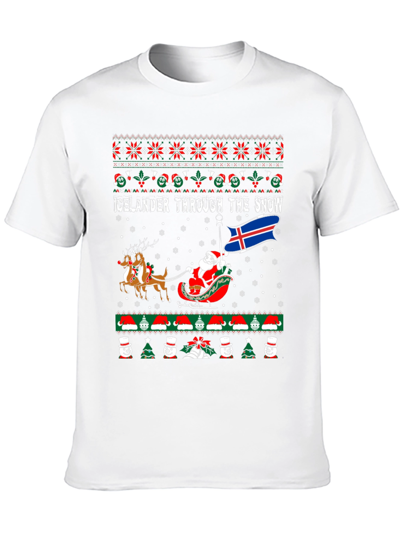 Icelander Through the Snow Christmas T-Shirt