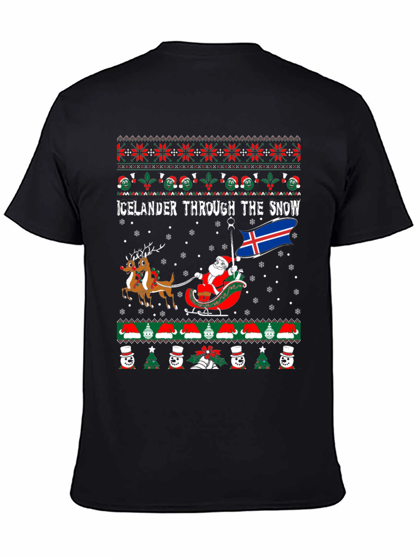 Icelander Through the Snow Christmas T-Shirt