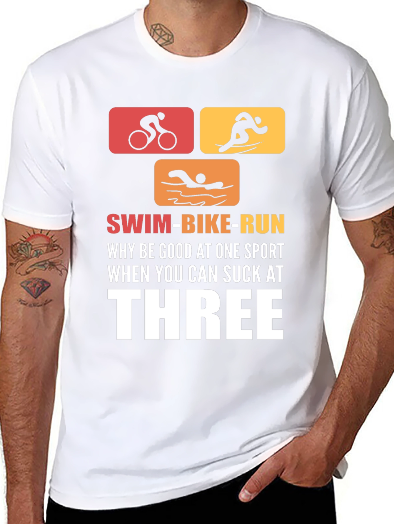 Swim Bike Run Triathlon T-Shirt