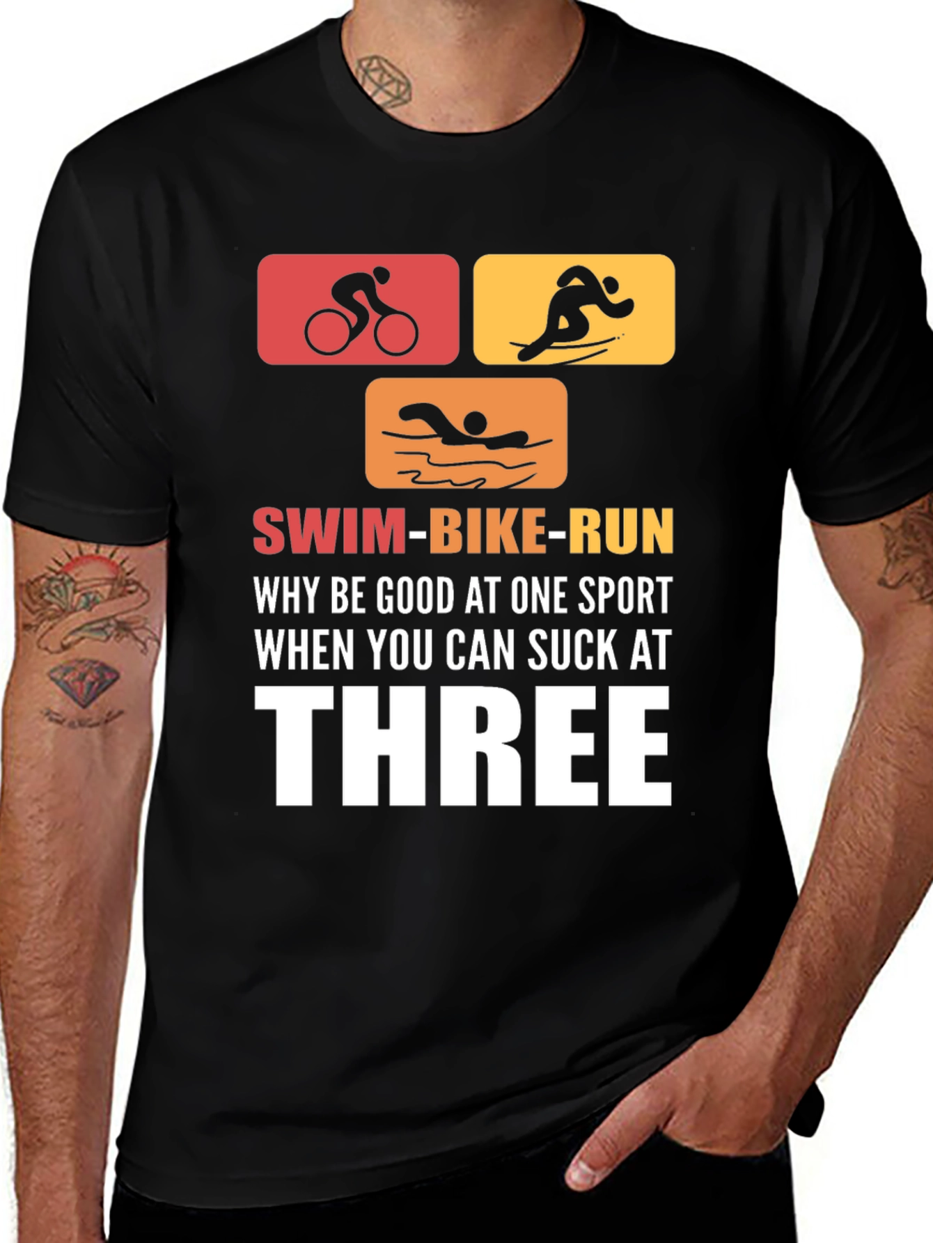 Swim Bike Run Triathlon T-Shirt